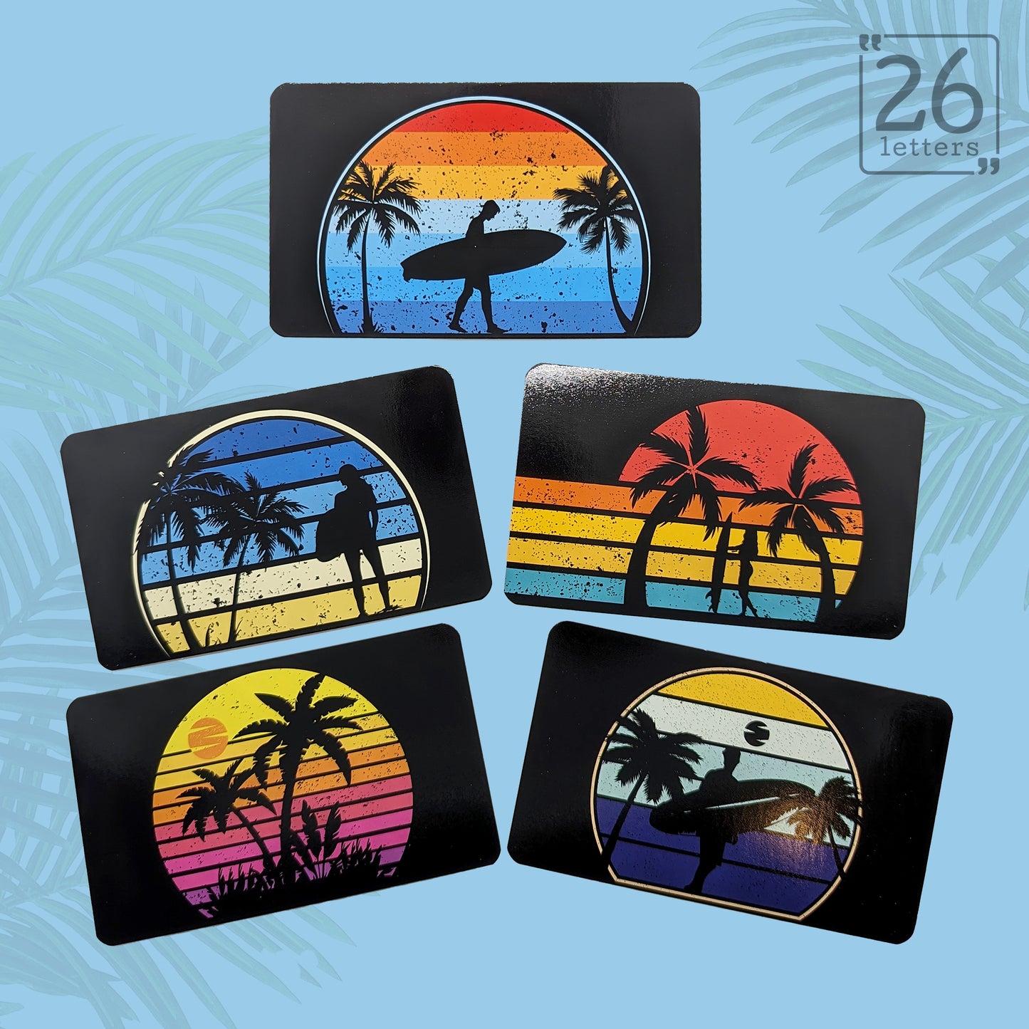 Retro Surfer Bookmark Set