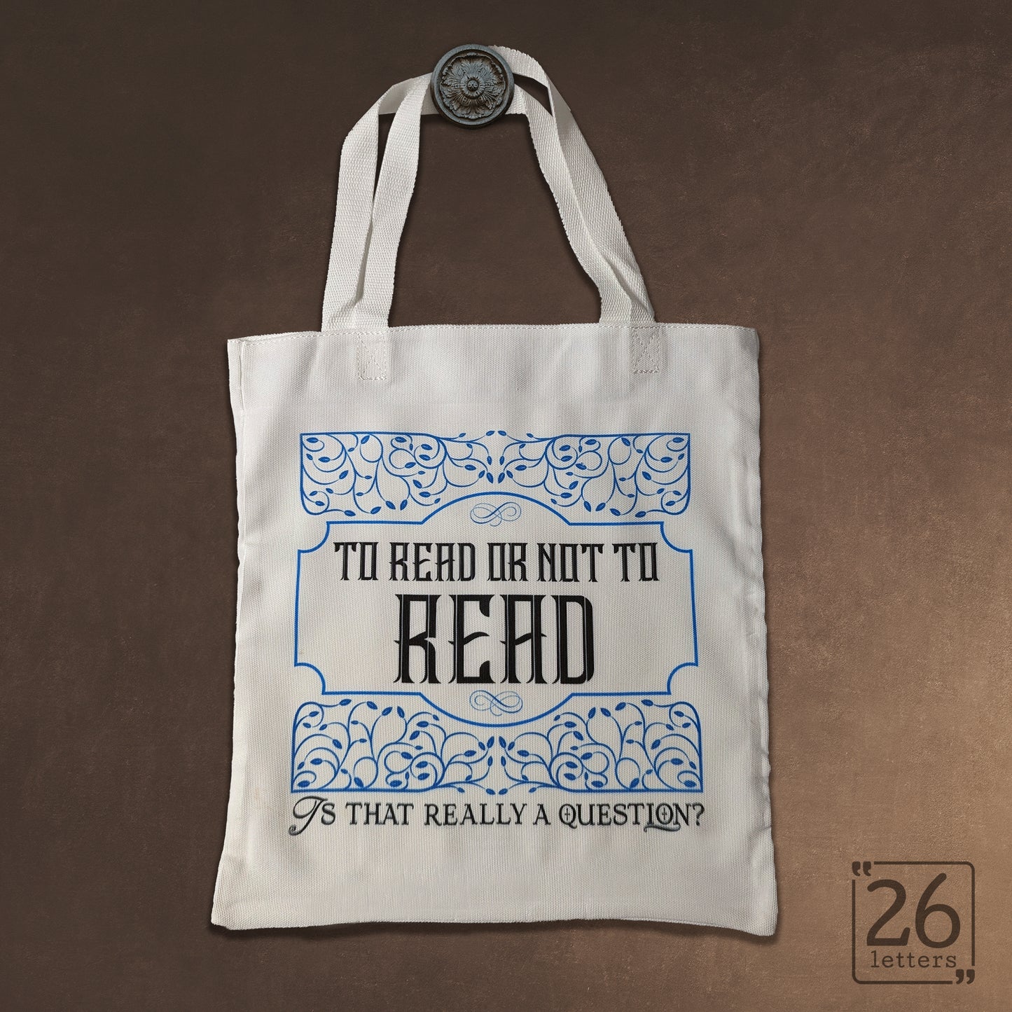 To Read Or Not To Read - White Canvas Book Bag