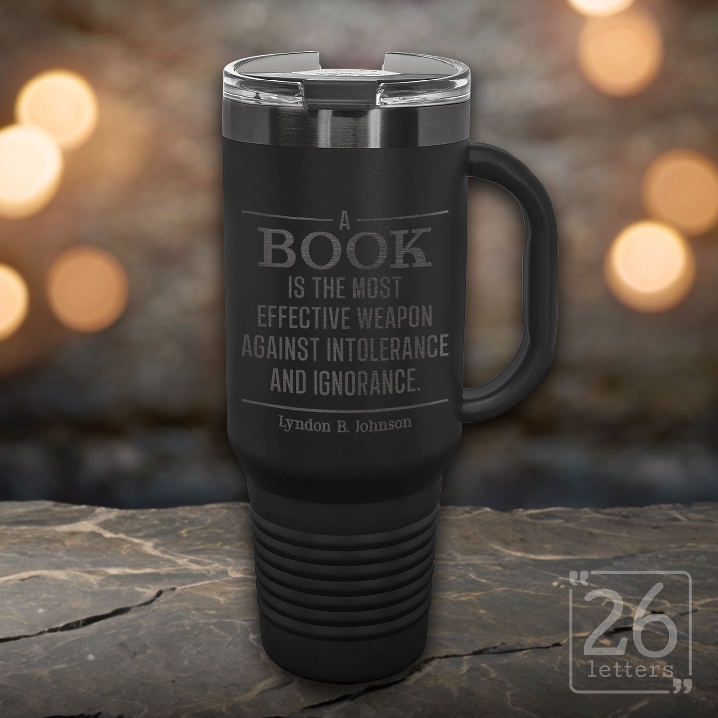 Effective Weapon - 40 oz ghost black travel mug