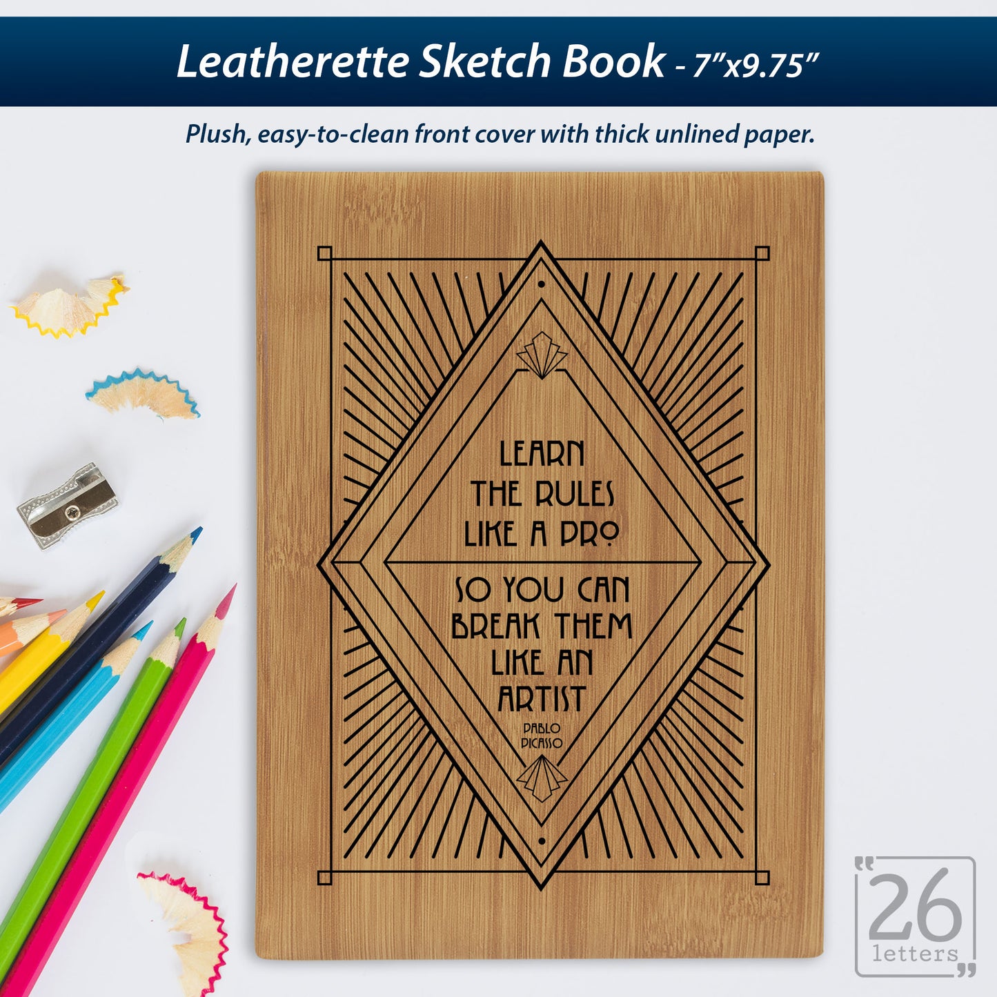 Break The Rules - Laser Engraved Leatherette Sketch Book