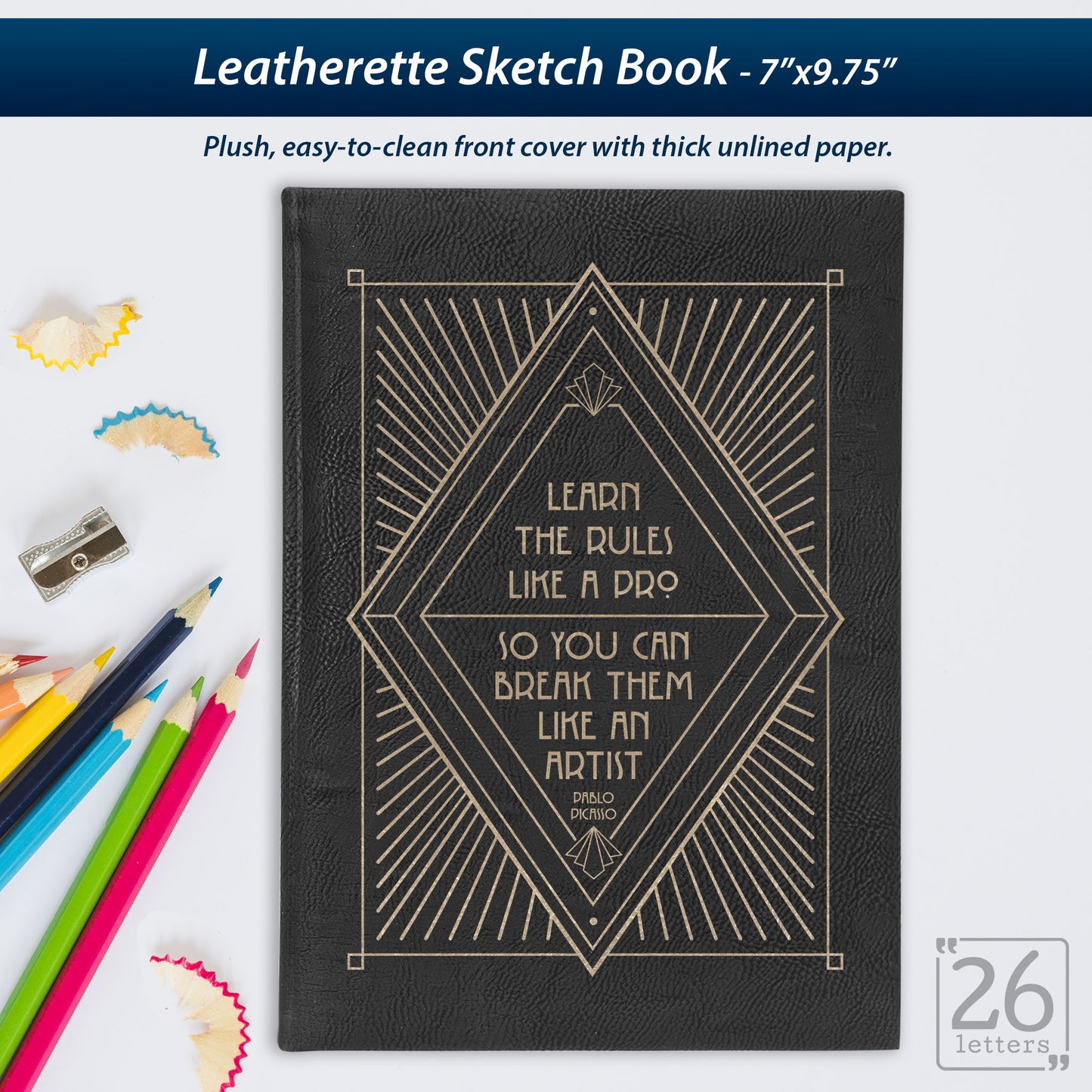 Break The Rules - Laser Engraved Leatherette Sketch Book