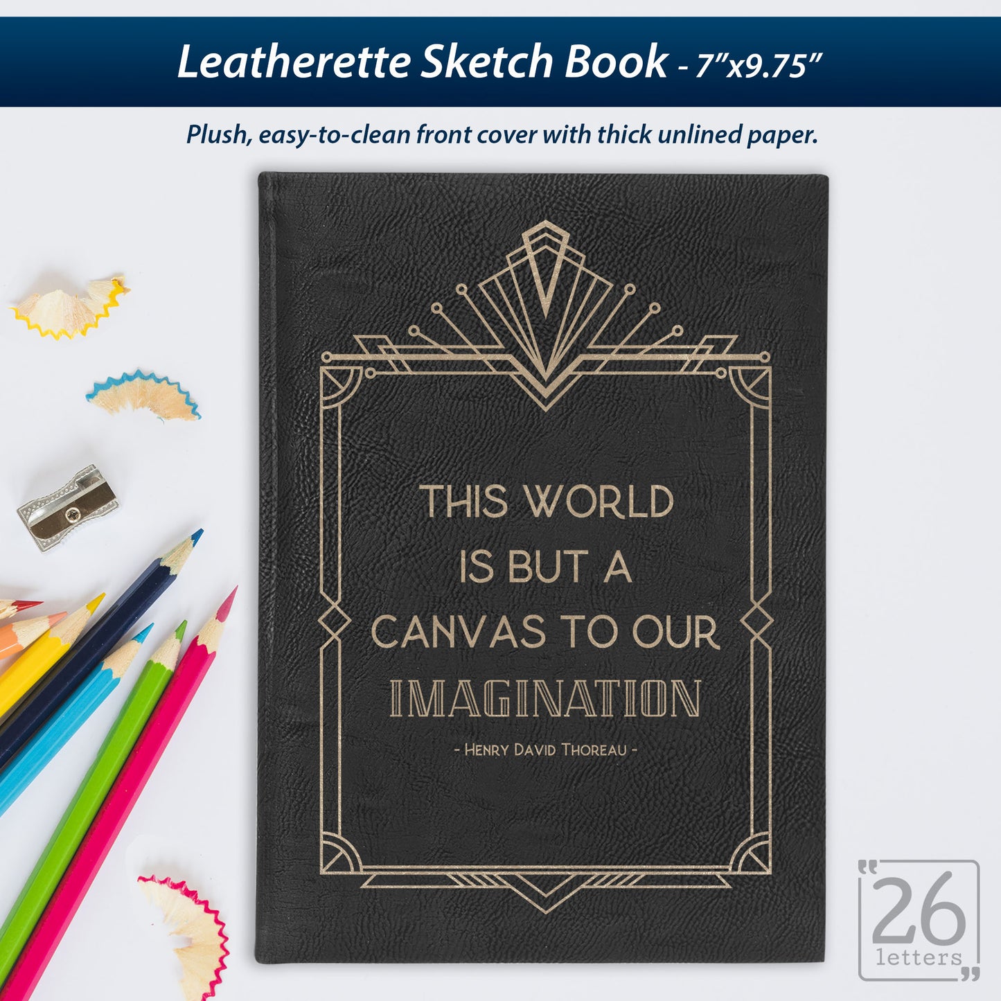 Imagination - Laser Engraved Leatherette Sketch Book