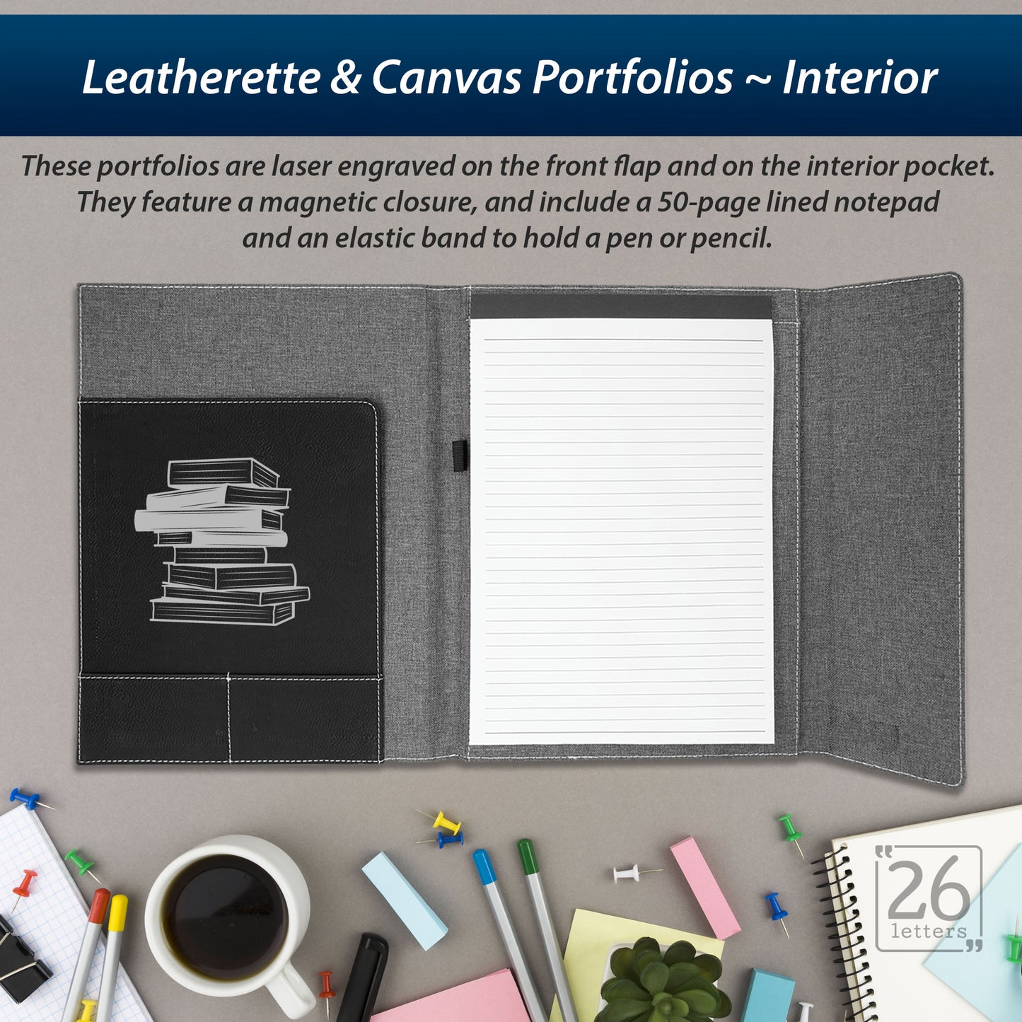 Books Time - Leatherette and Canvas Portfolios