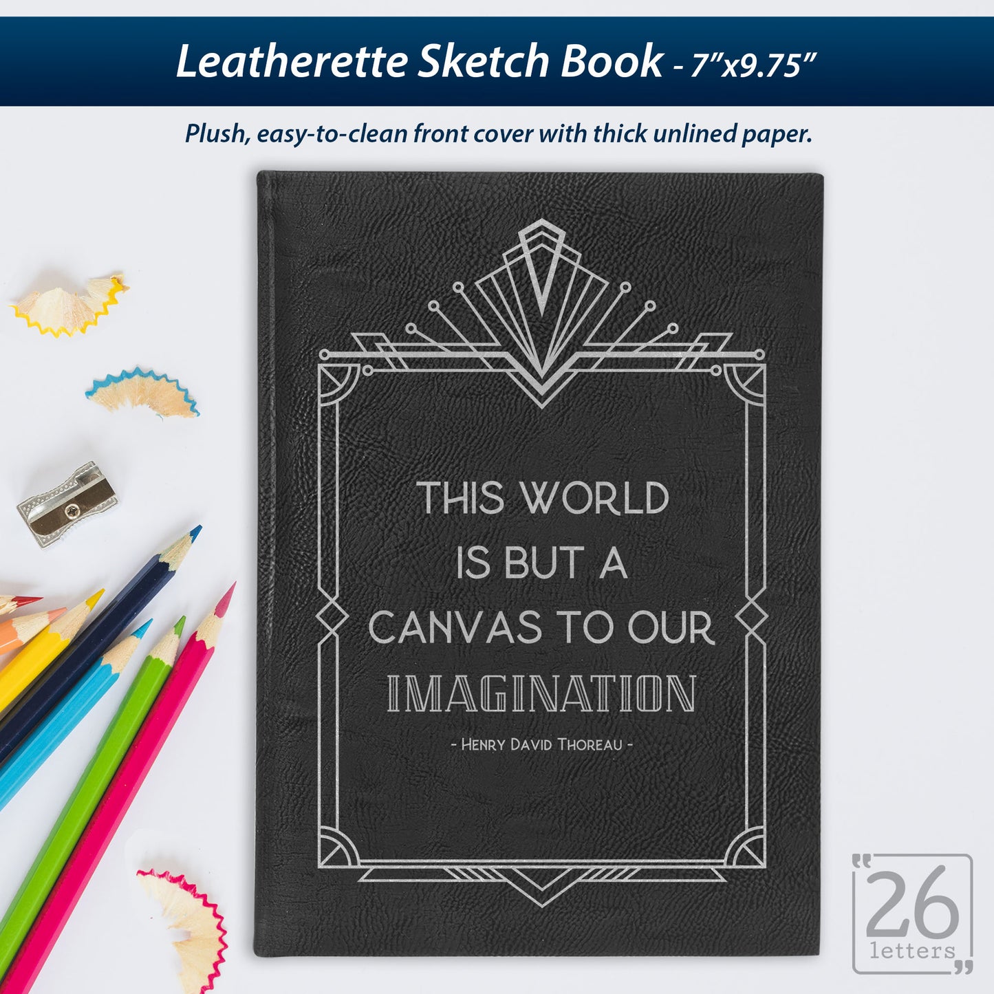 Imagination - Laser Engraved Leatherette Sketch Book