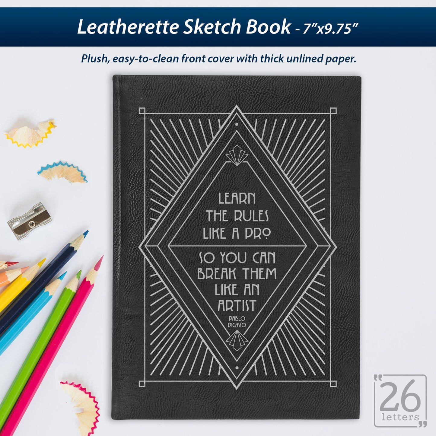 Break The Rules - Laser Engraved Leatherette Sketch Book
