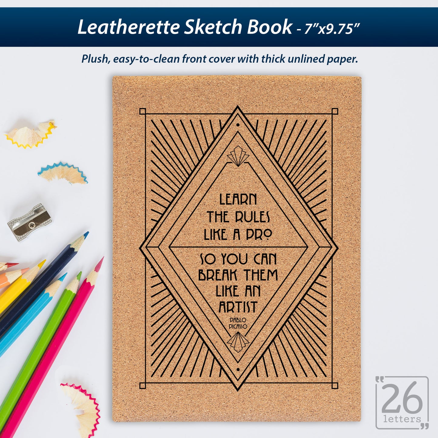 Break The Rules - Laser Engraved Leatherette Sketch Book