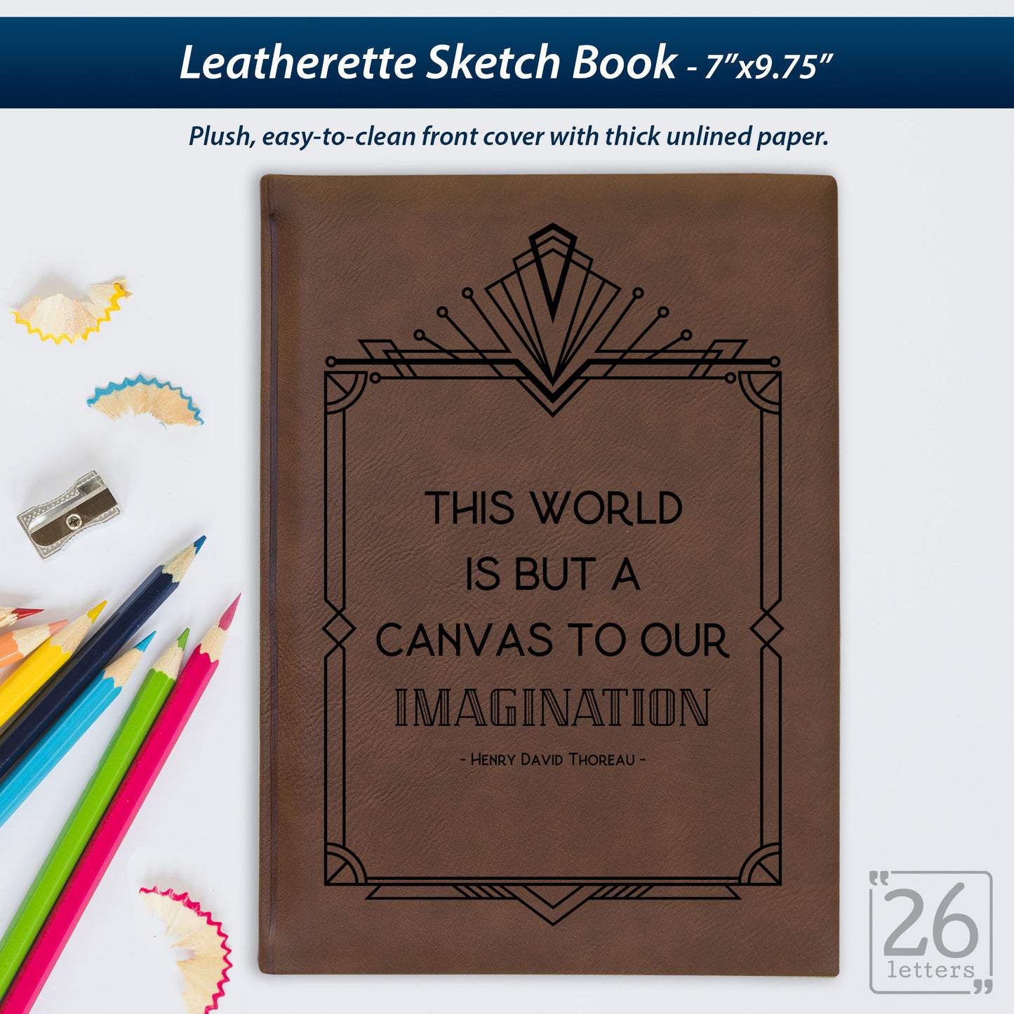 Imagination - Laser Engraved Leatherette Sketch Book