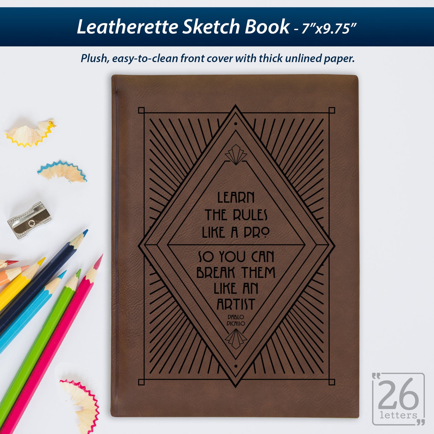 Break The Rules - Laser Engraved Leatherette Sketch Book