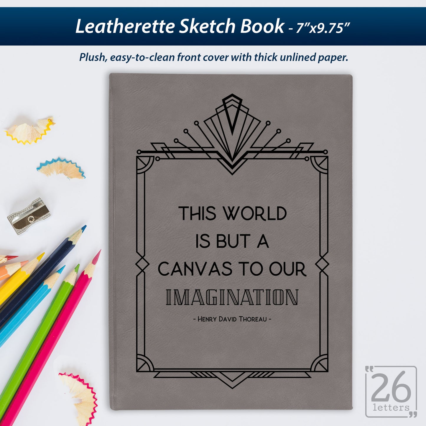 Imagination - Laser Engraved Leatherette Sketch Book