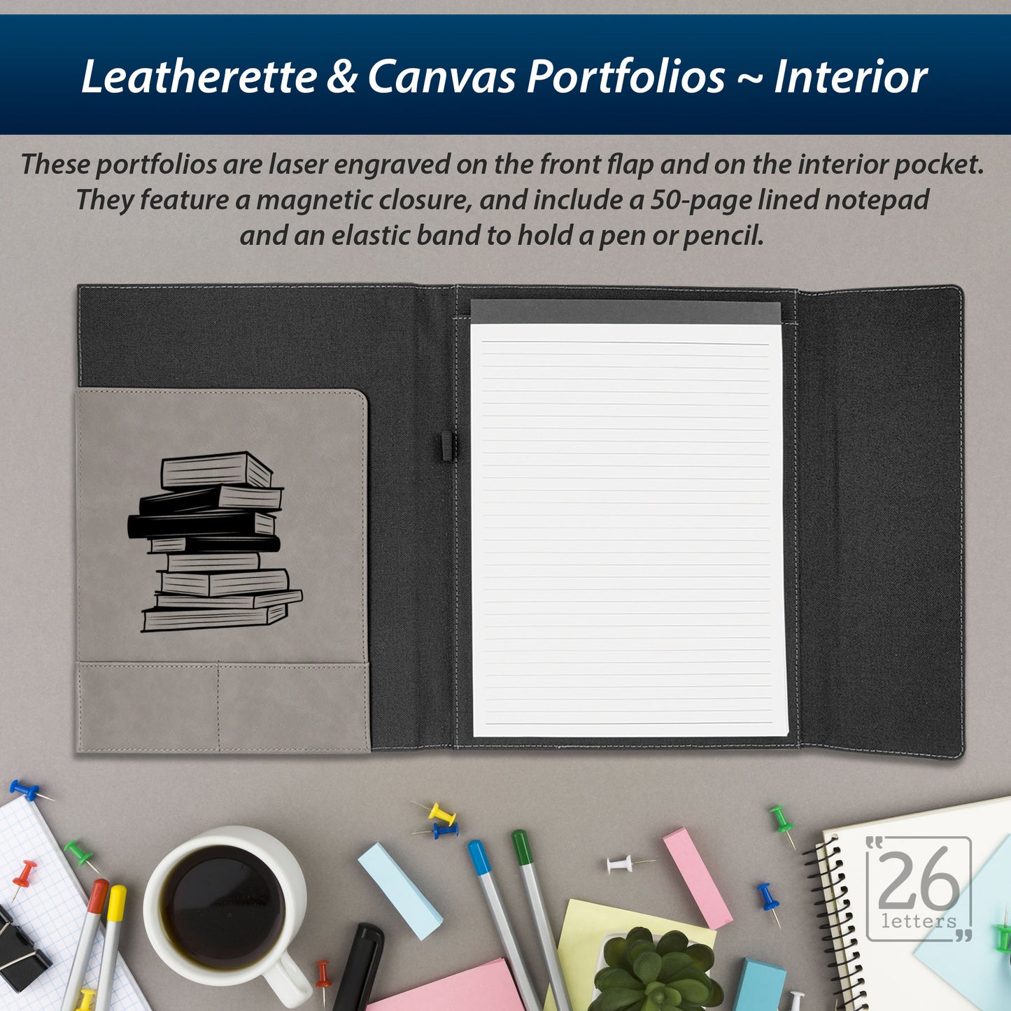 Books Time - Leatherette and Canvas Portfolios