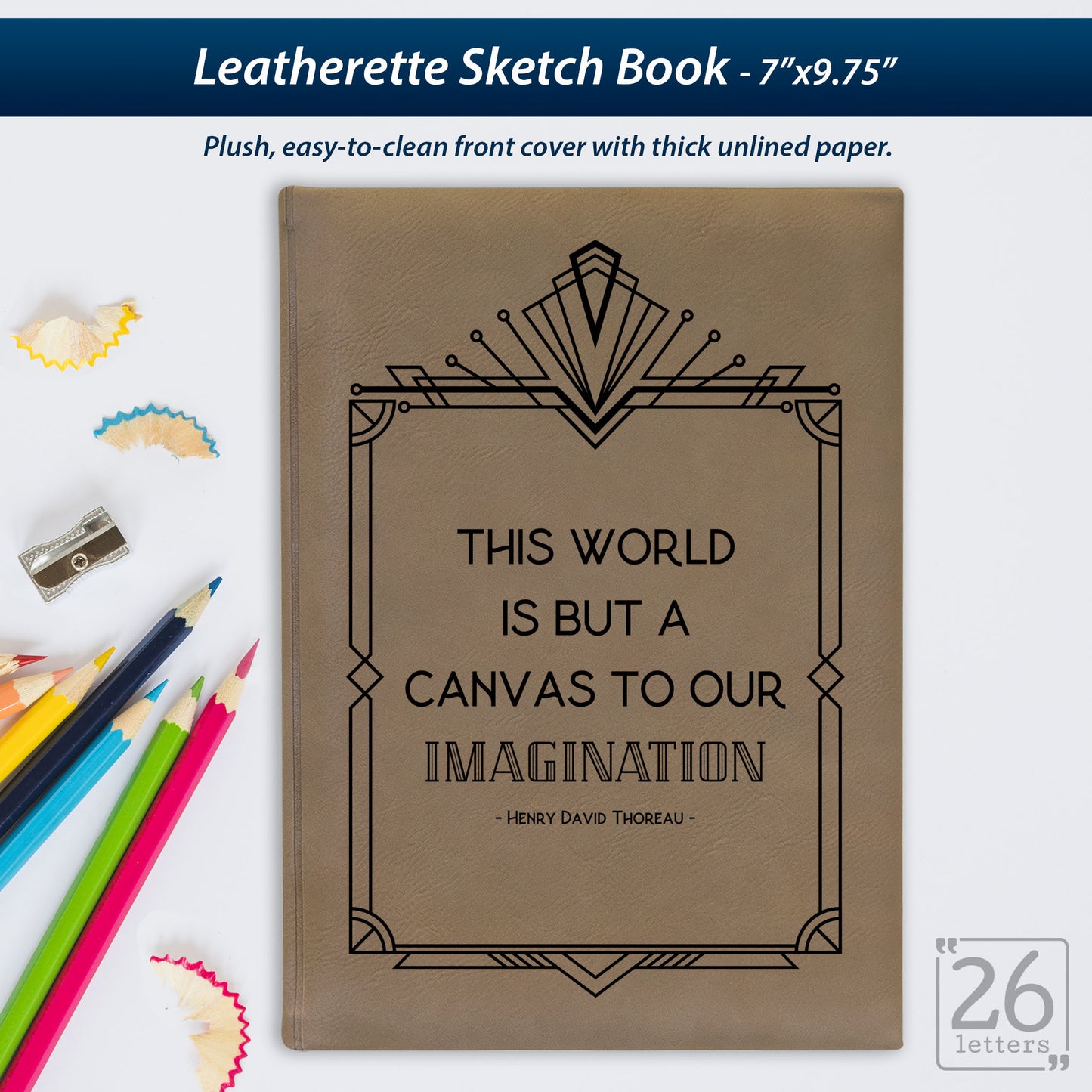 Imagination - Laser Engraved Leatherette Sketch Book