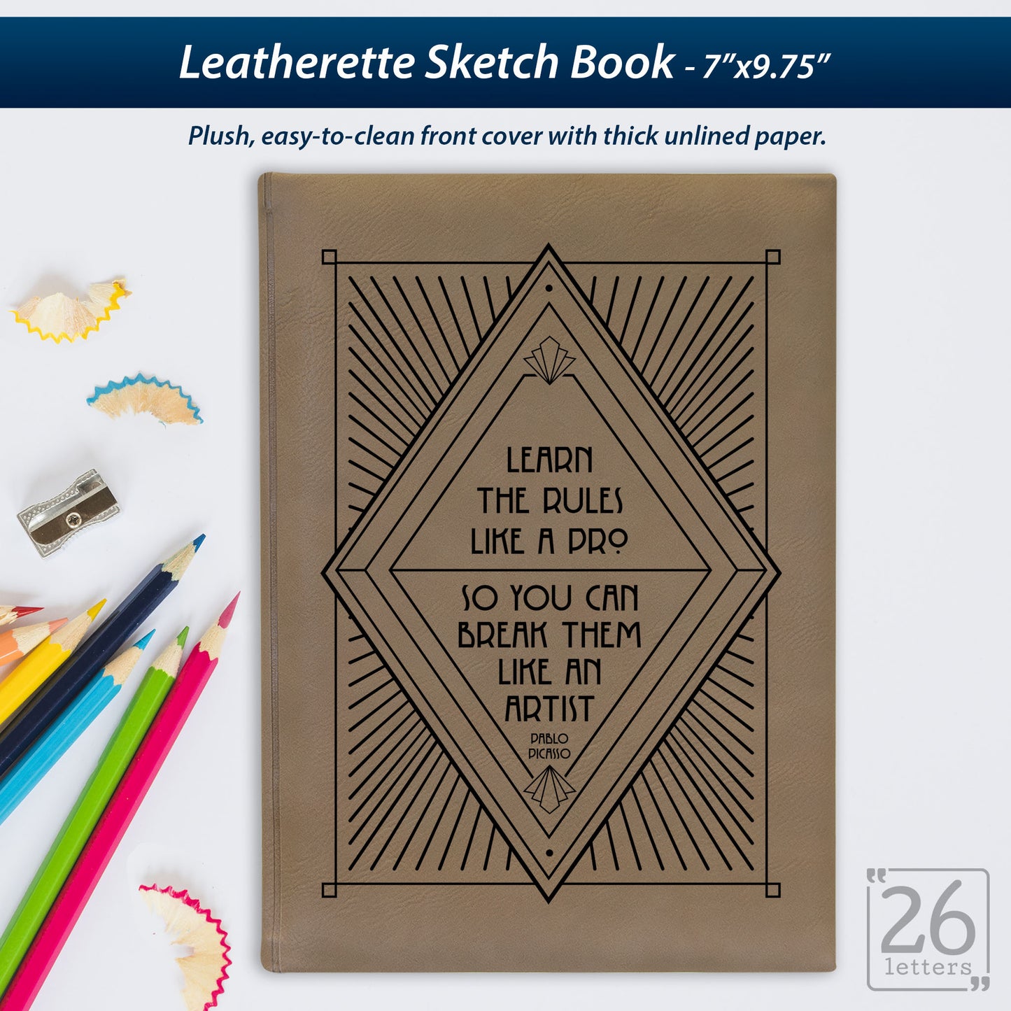 Break The Rules - Laser Engraved Leatherette Sketch Book