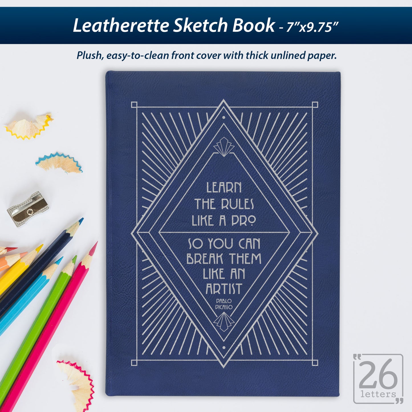 Break The Rules - Laser Engraved Leatherette Sketch Book