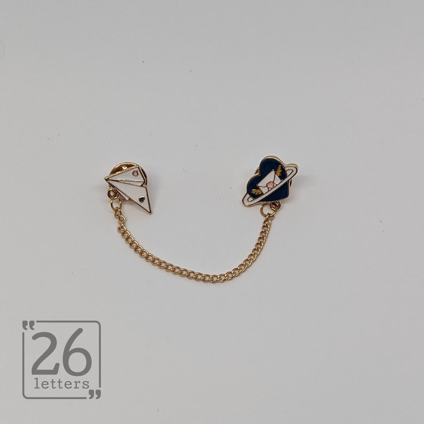 Paper Plane Chain Enamel Pin