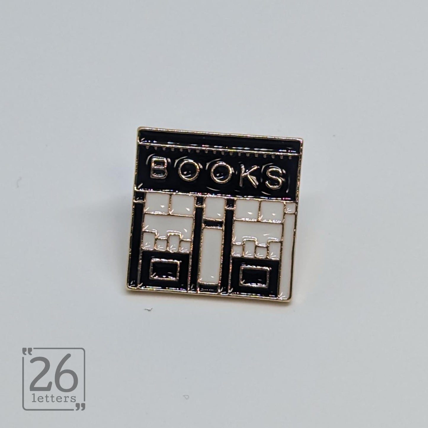 Book Store Black Enamel Pin