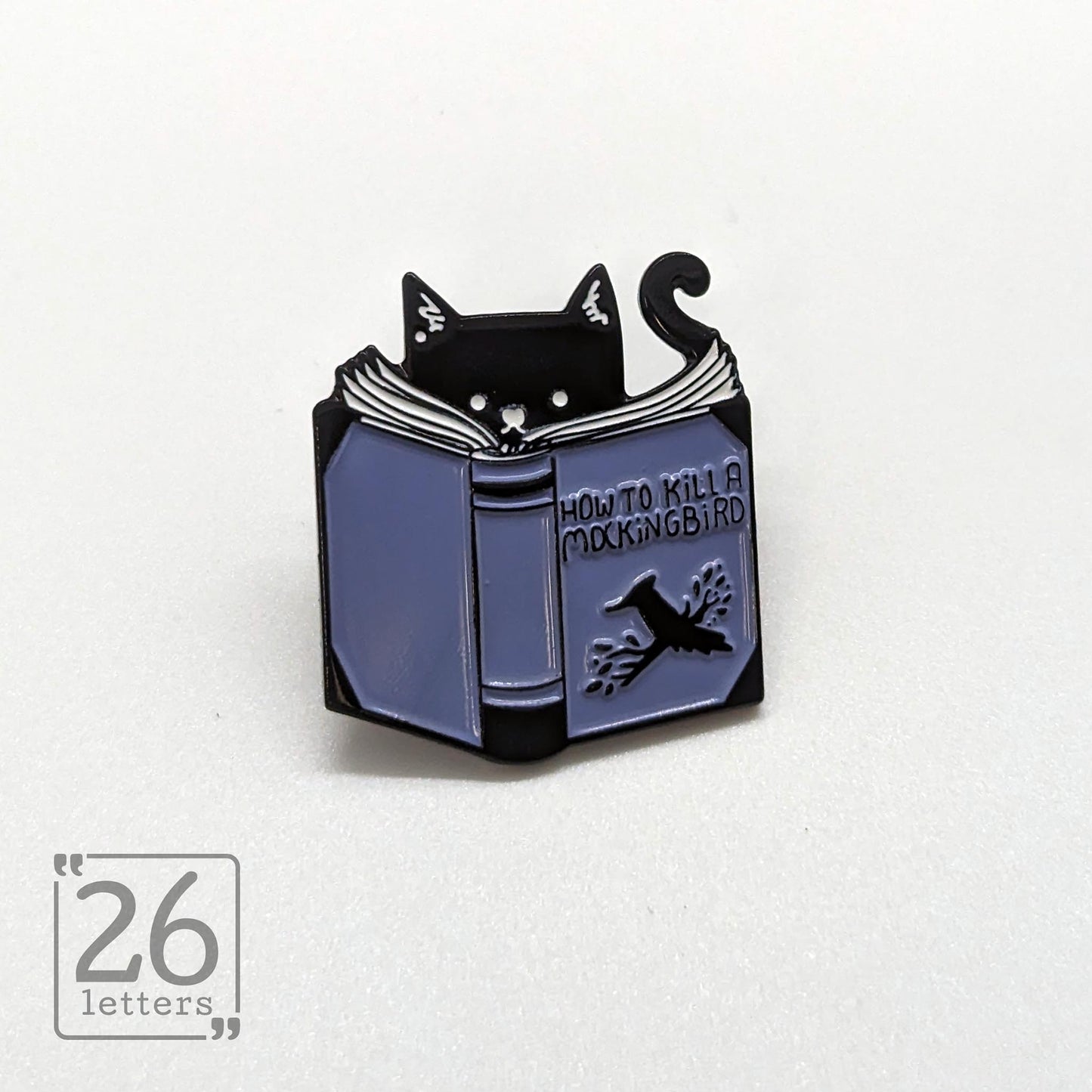Reading Cat Enamel Pin