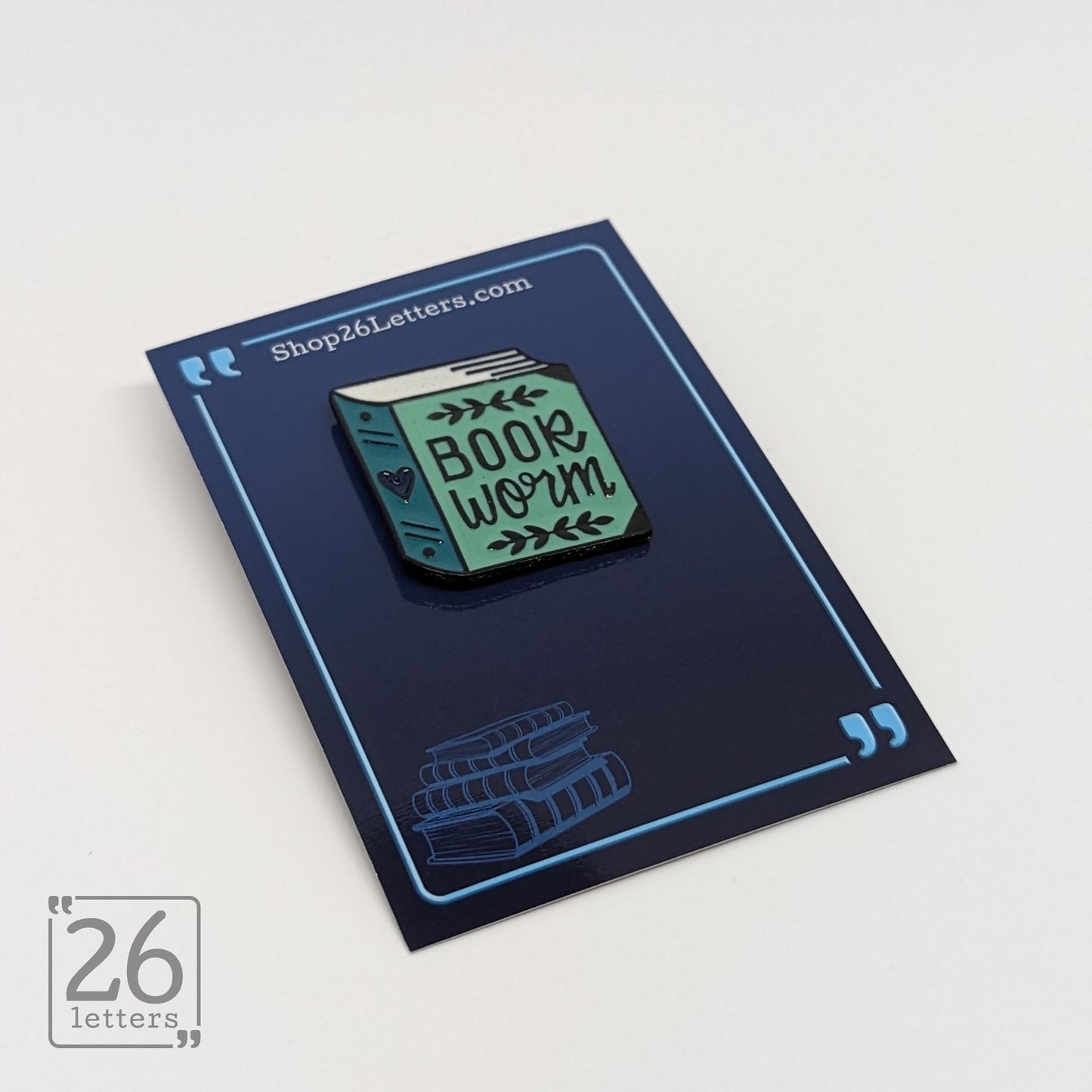 Green Book Worm Enamel Pin