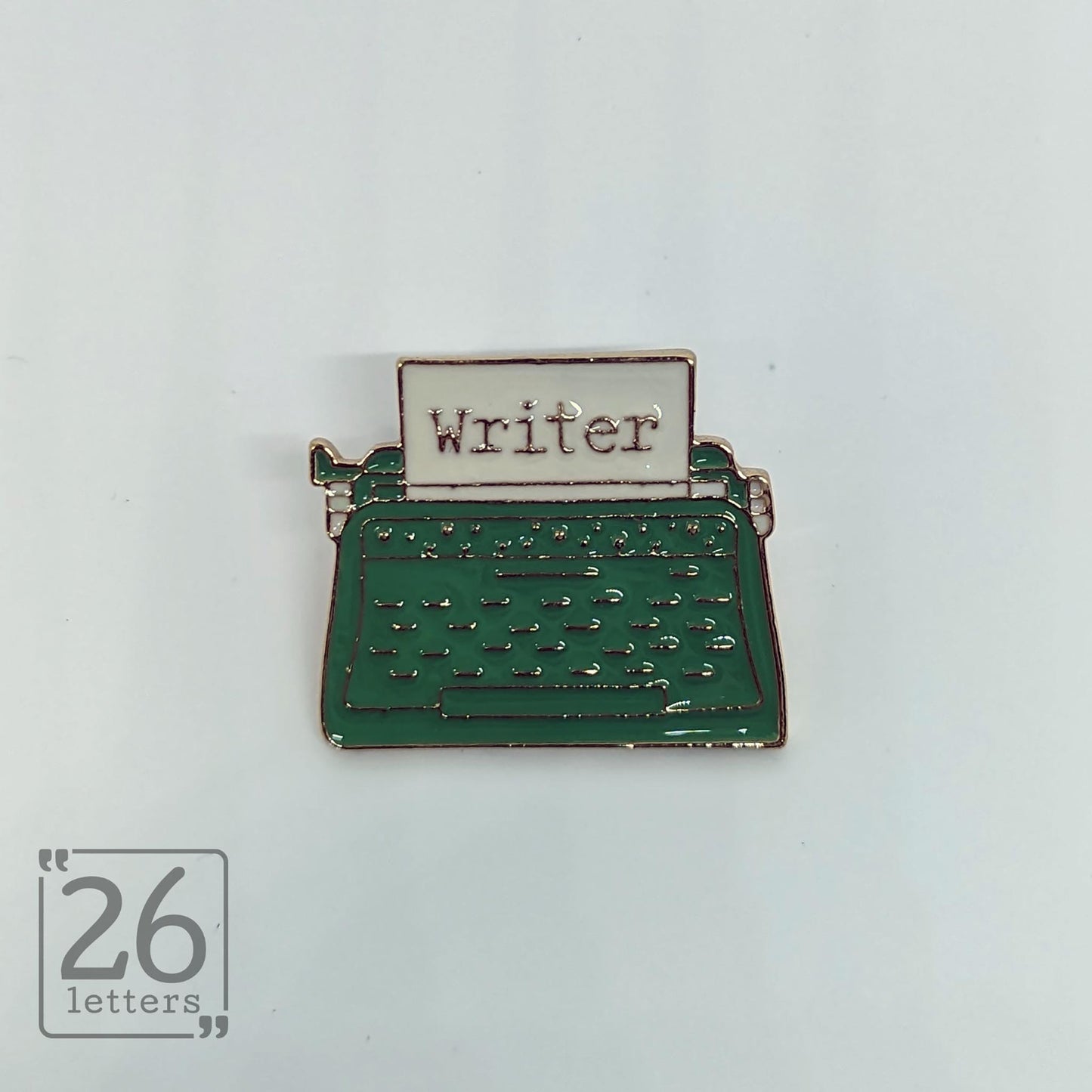 Green Typewriter Enamel Pin