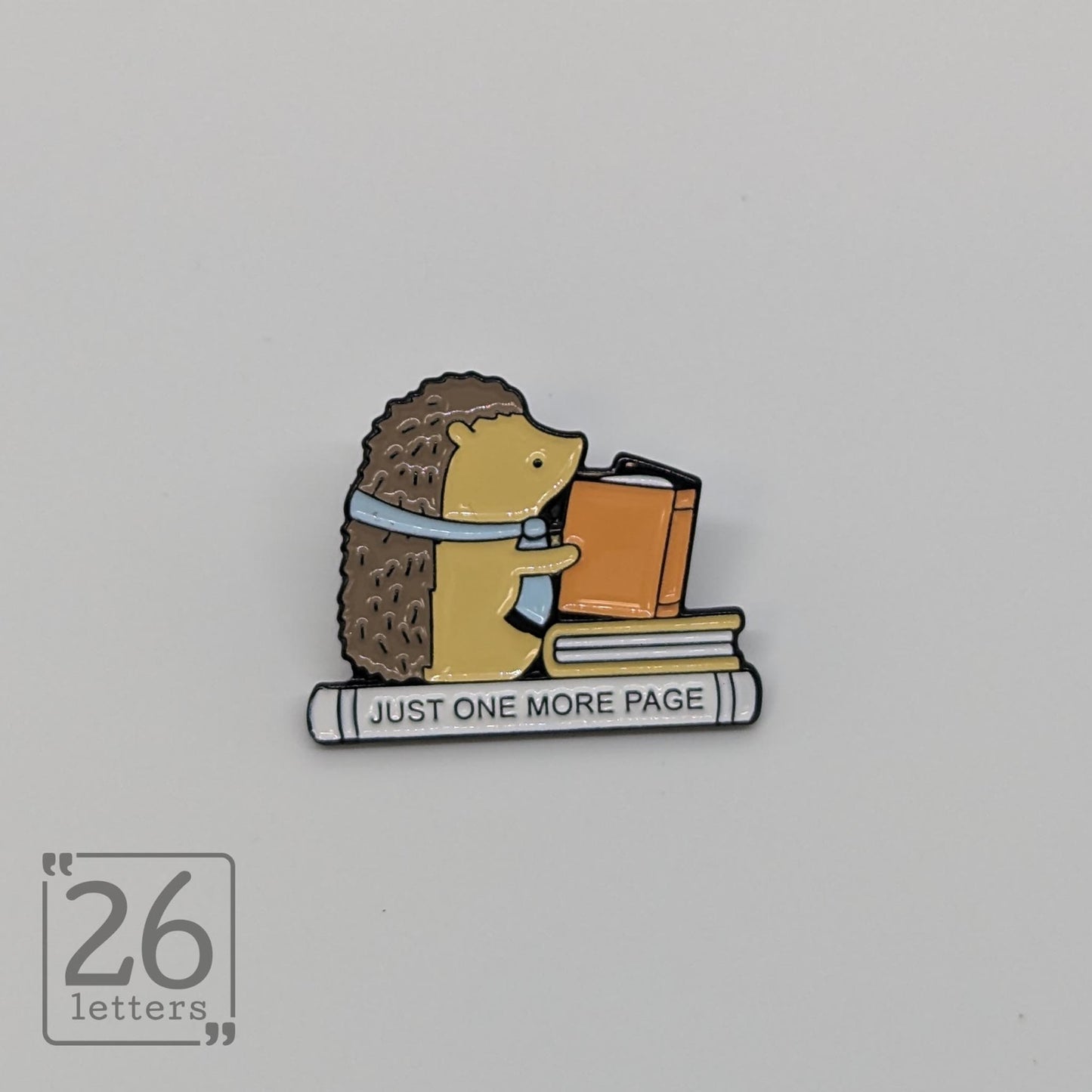 "Just One More Page" Reading Hedge Hog Enamel Pin