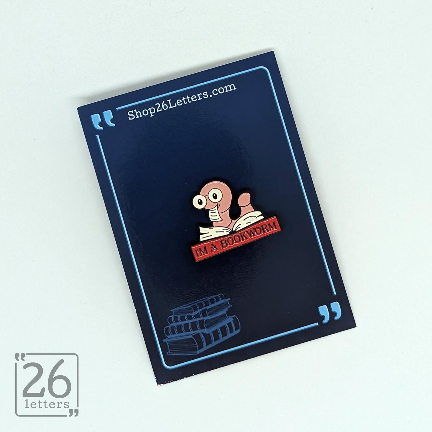"Im A Bookworm" Worm Enamel Pin