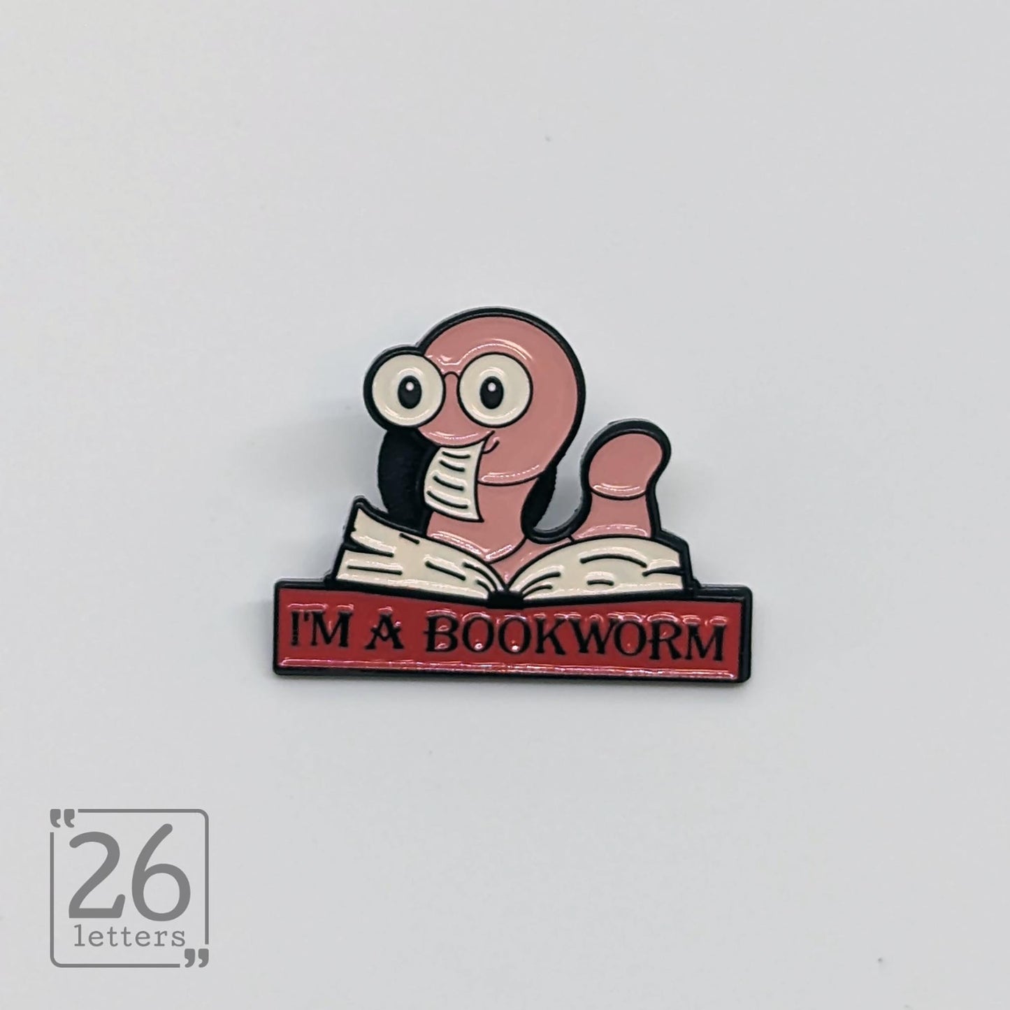"Im A Bookworm" Worm Enamel Pin
