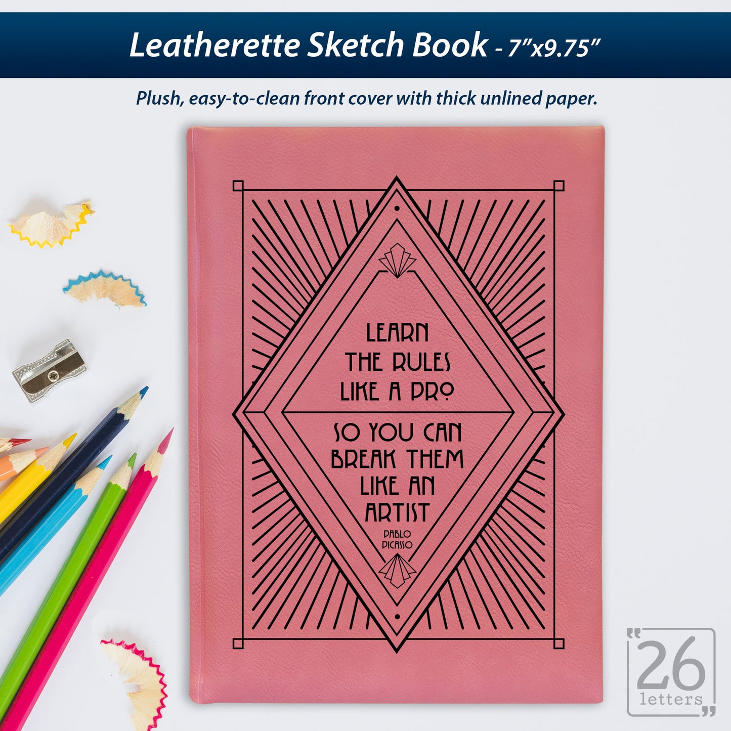 Break The Rules - Laser Engraved Leatherette Sketch Book