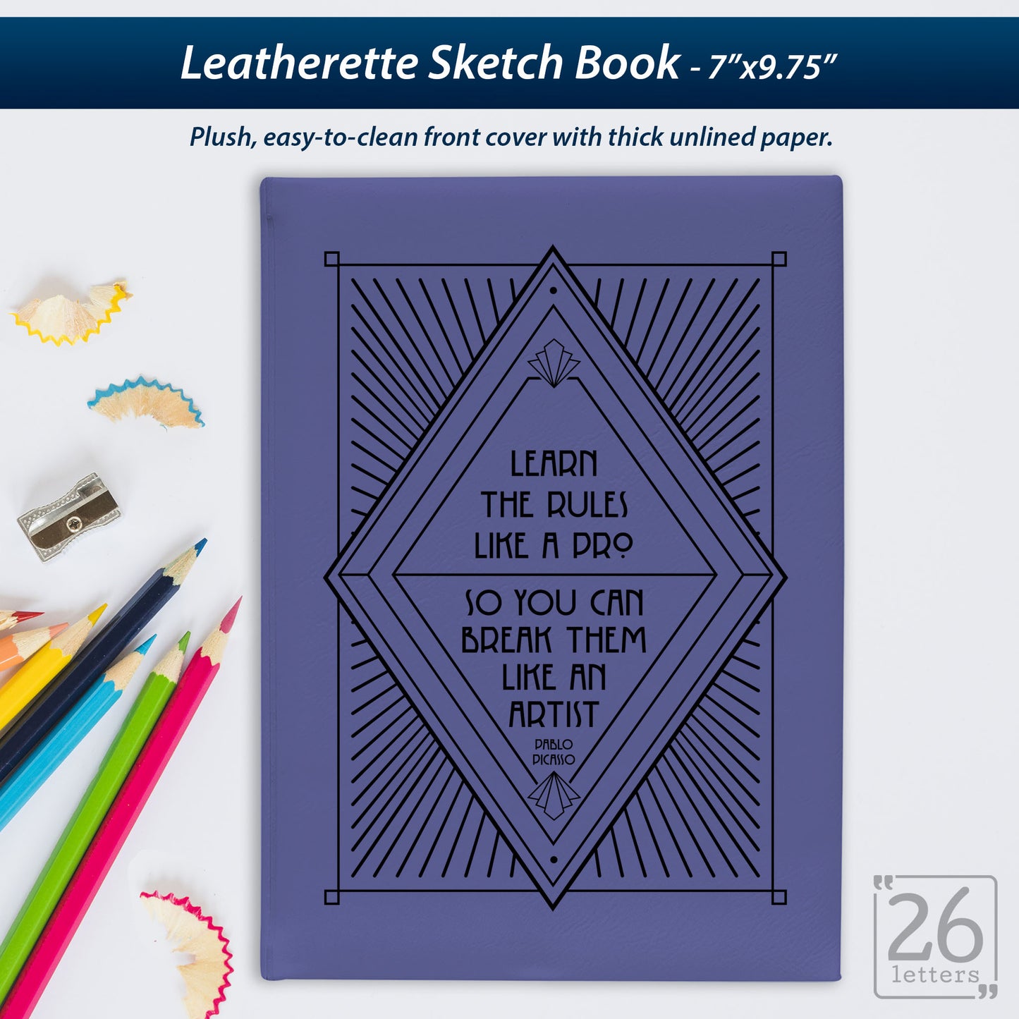 Break The Rules - Laser Engraved Leatherette Sketch Book
