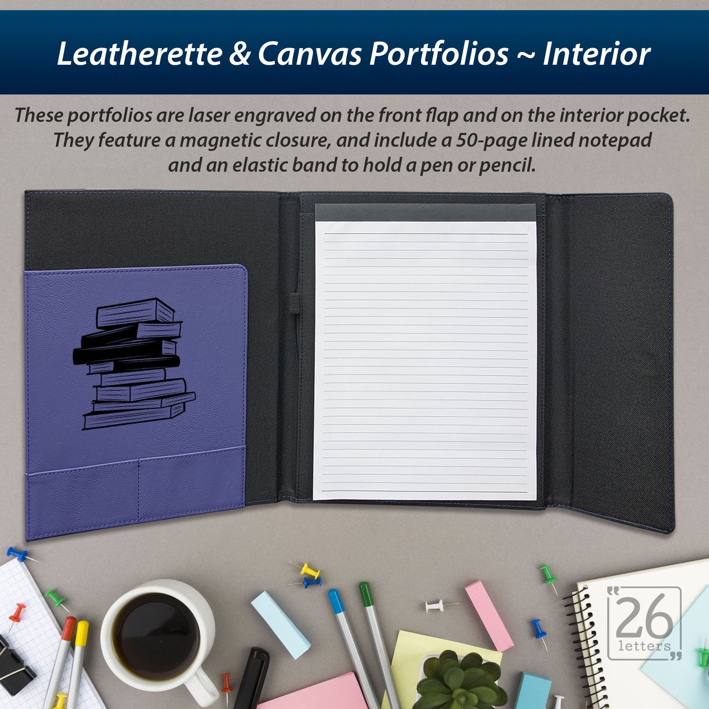 Books Time - Leatherette and Canvas Portfolios