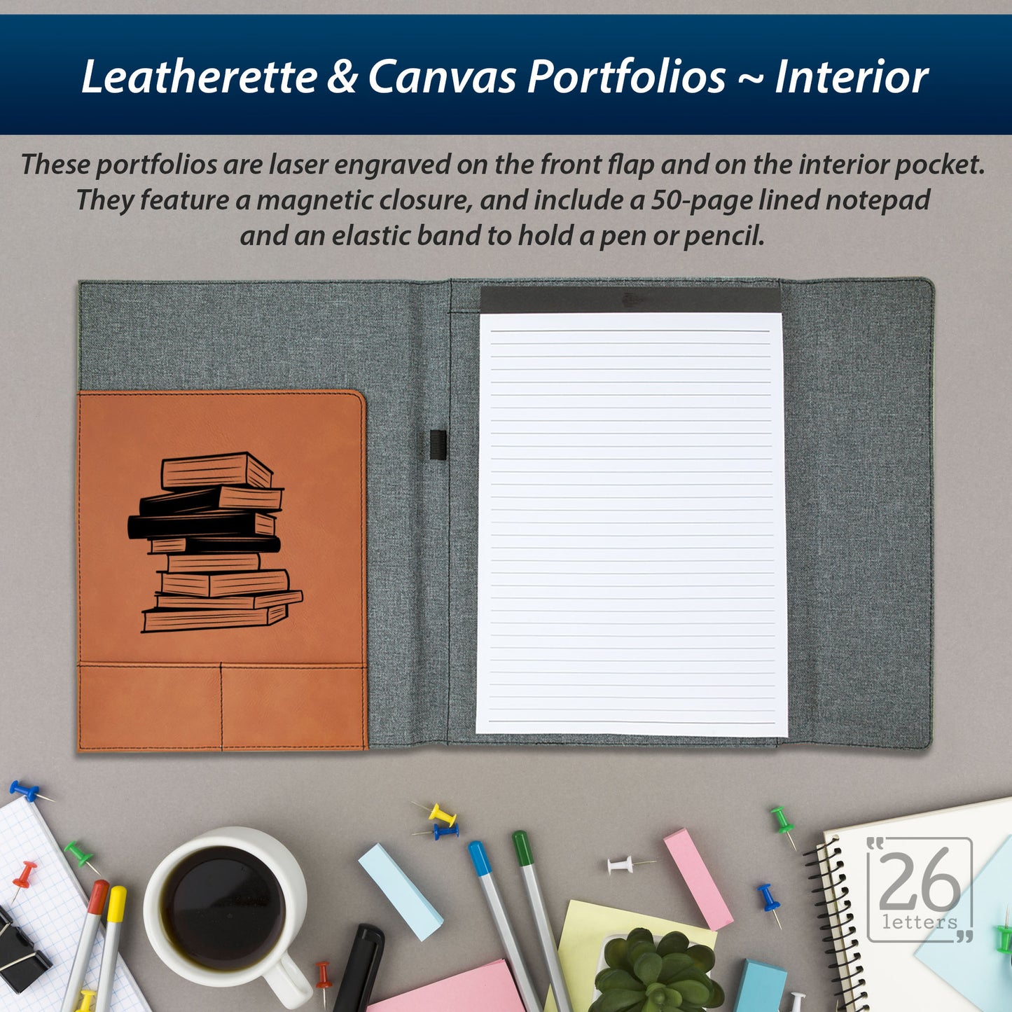 Books Time - Leatherette and Canvas Portfolios