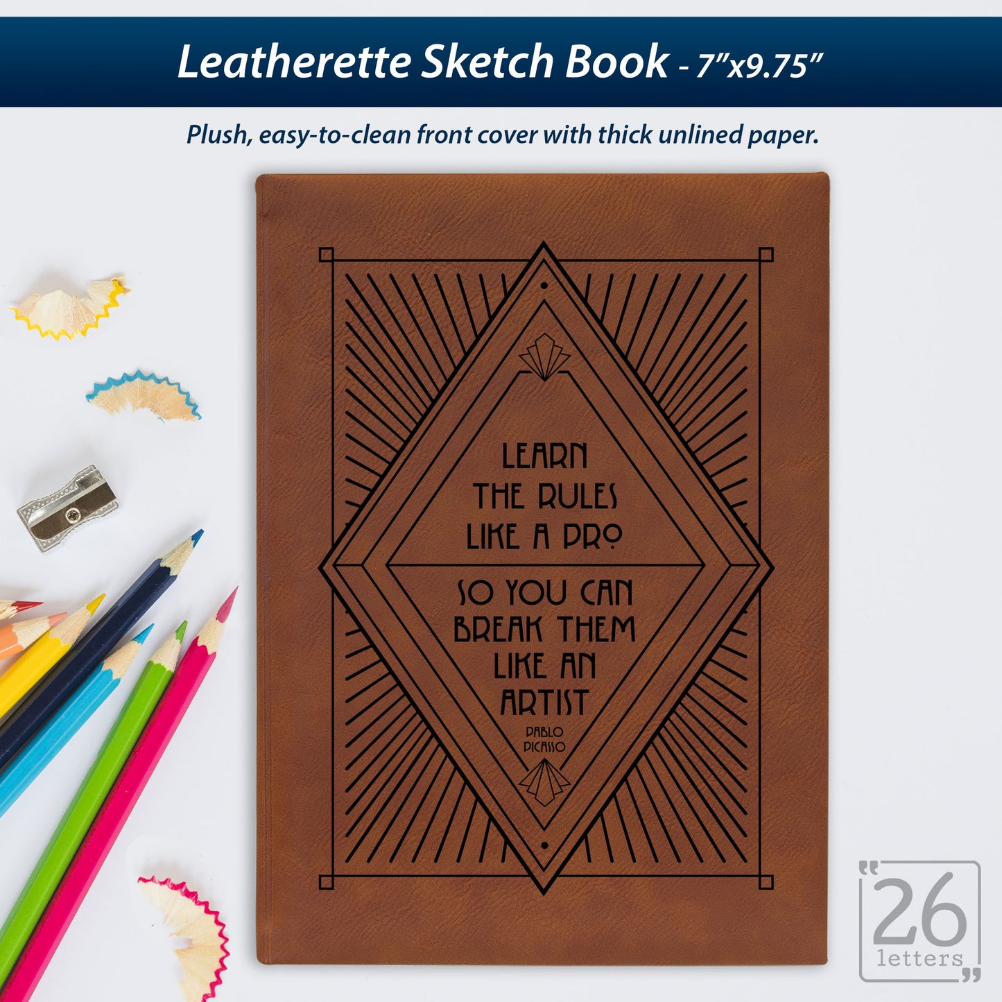 Break The Rules - Laser Engraved Leatherette Sketch Book
