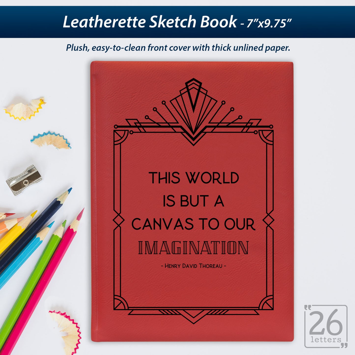 Imagination - Laser Engraved Leatherette Sketch Book