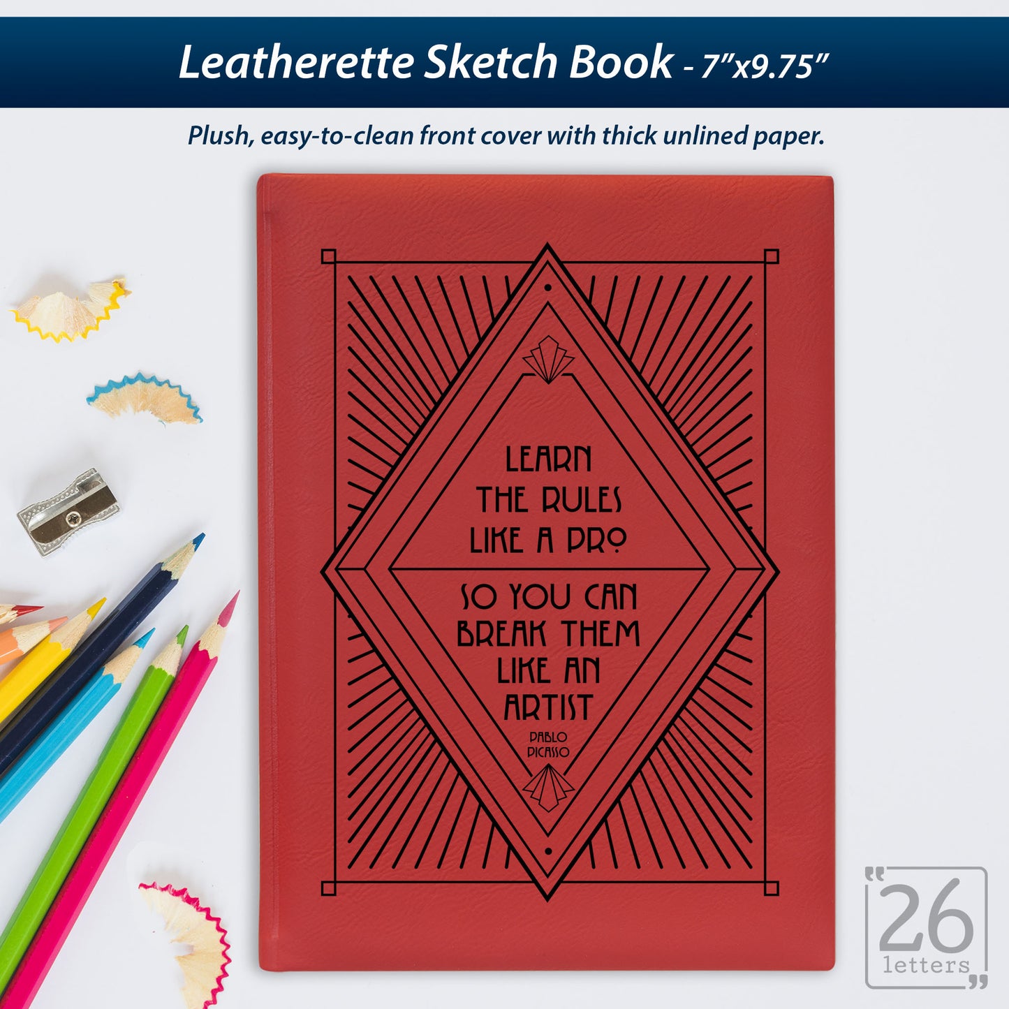 Break The Rules - Laser Engraved Leatherette Sketch Book