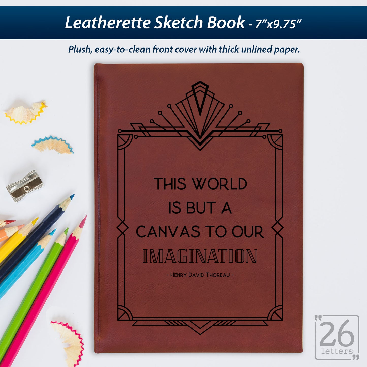 Imagination - Laser Engraved Leatherette Sketch Book
