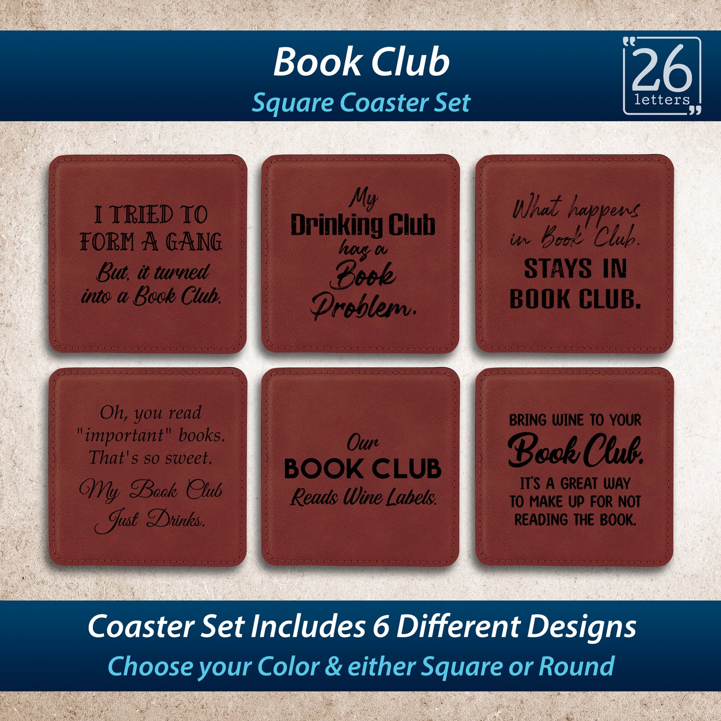 Book Club ~ Coaster Set