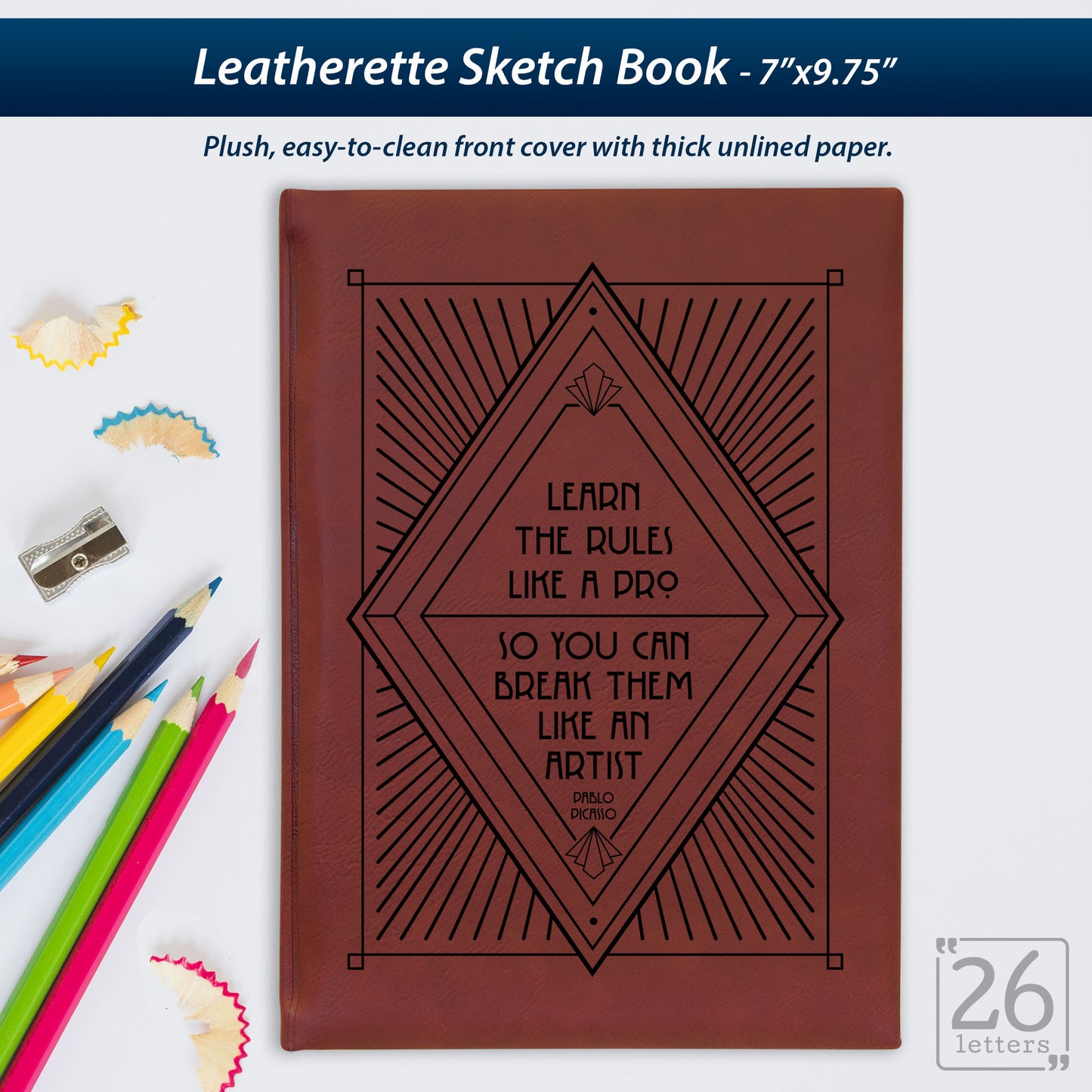 Break The Rules - Laser Engraved Leatherette Sketch Book