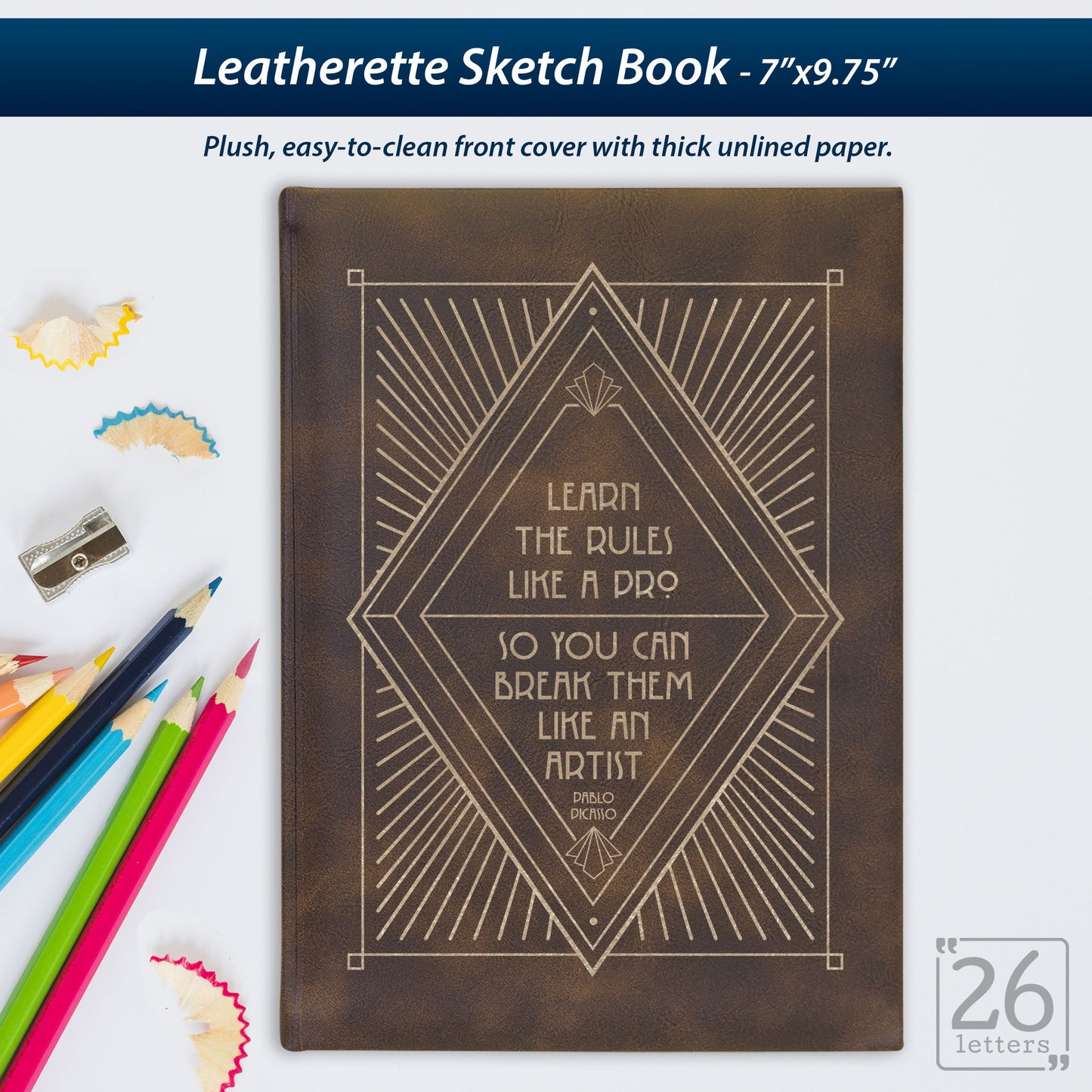 Break The Rules - Laser Engraved Leatherette Sketch Book