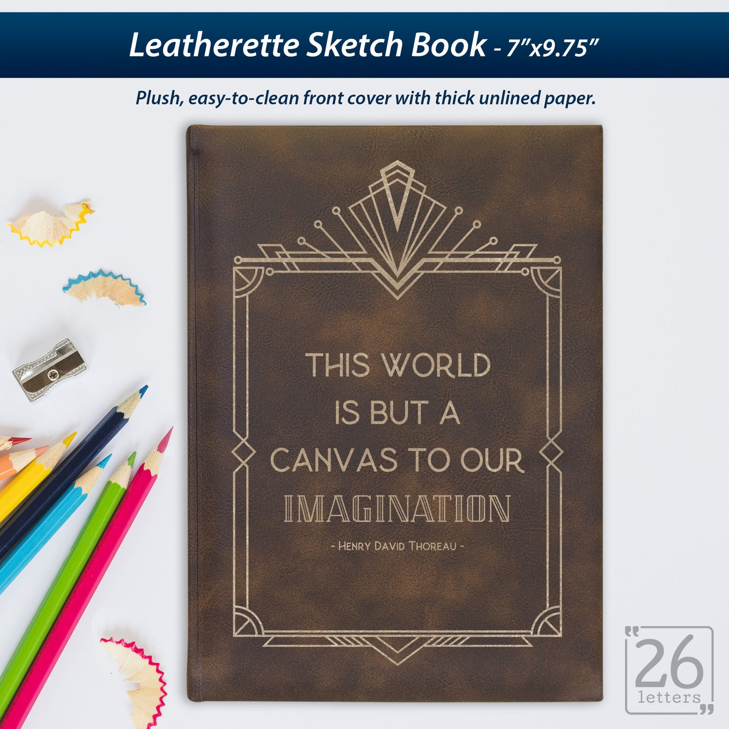 Imagination - Laser Engraved Leatherette Sketch Book