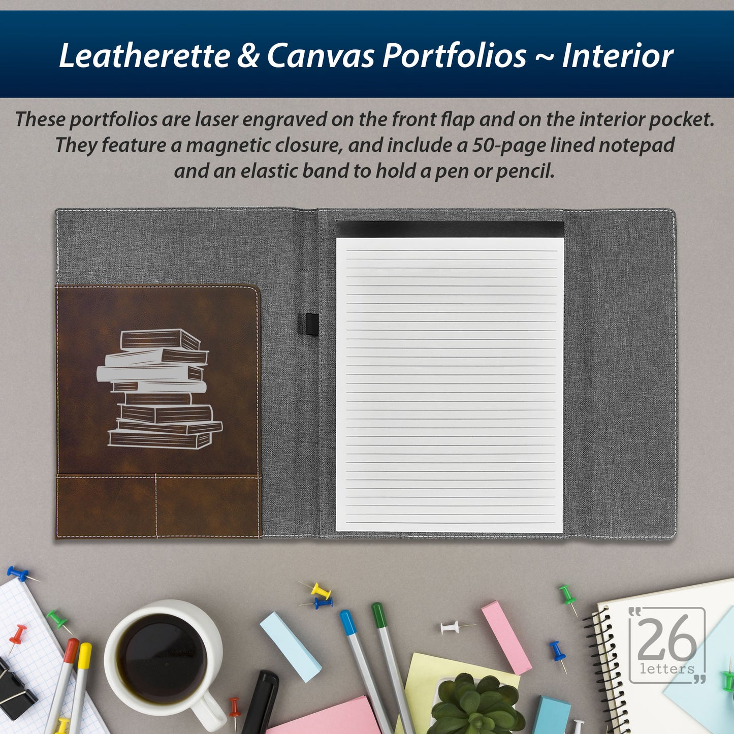 Books Time - Leatherette and Canvas Portfolios