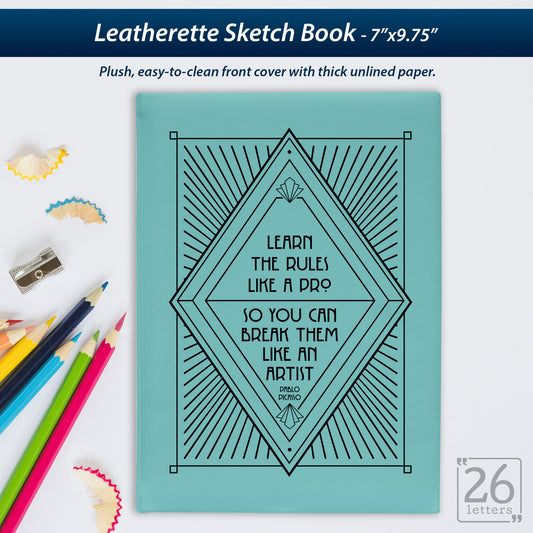 Break The Rules - Laser Engraved Leatherette Sketch Book