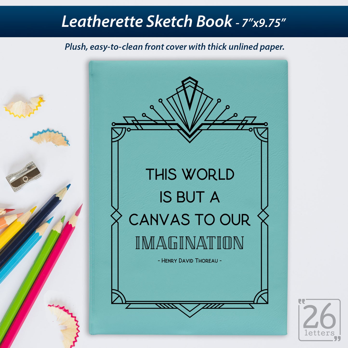 Imagination - Laser Engraved Leatherette Sketch Book