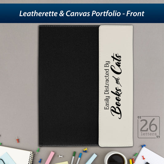 Books and Cats - Leatherette and Canvas Portfolios