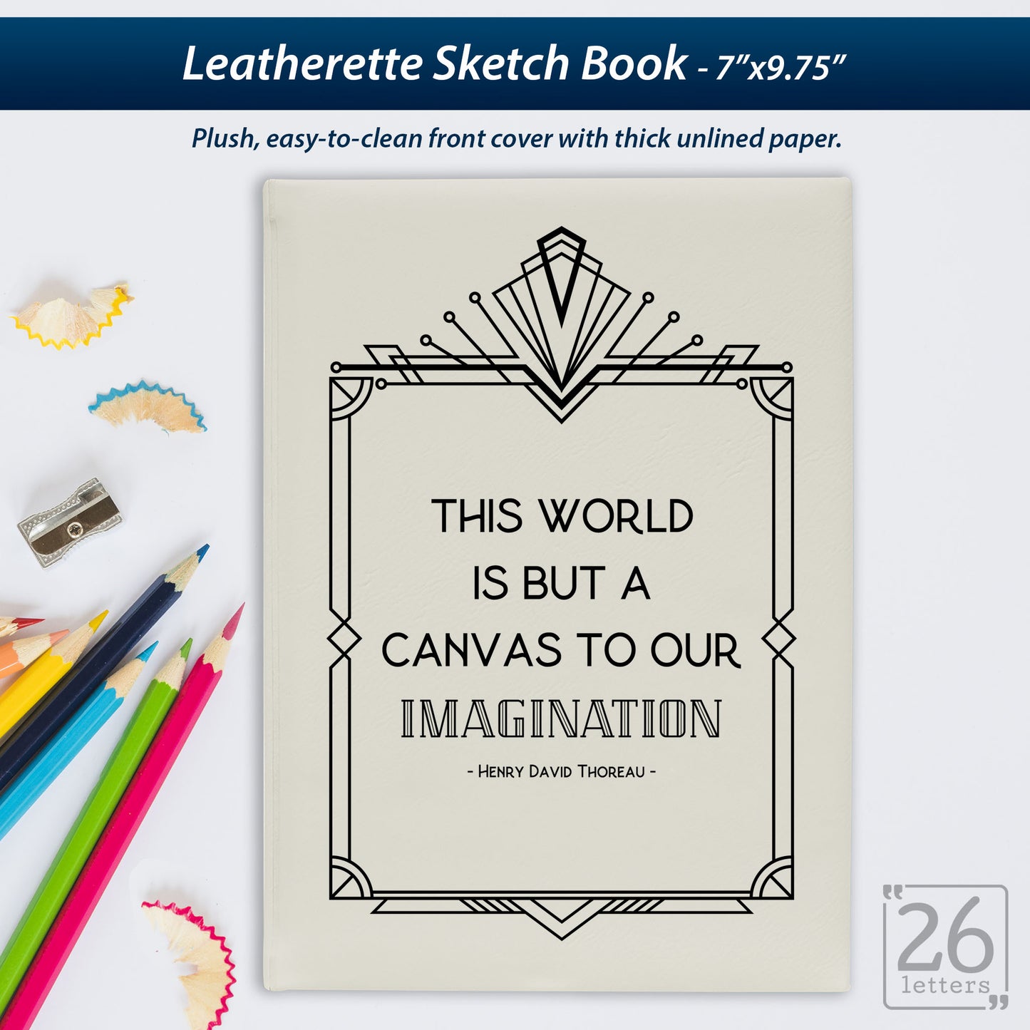 Imagination - Laser Engraved Leatherette Sketch Book