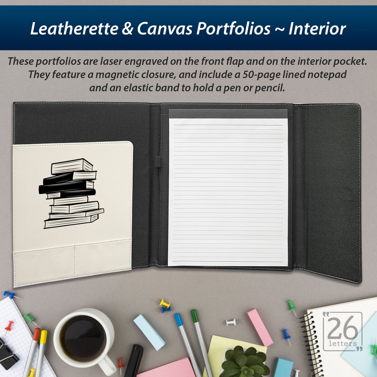 Books Time - Leatherette and Canvas Portfolios