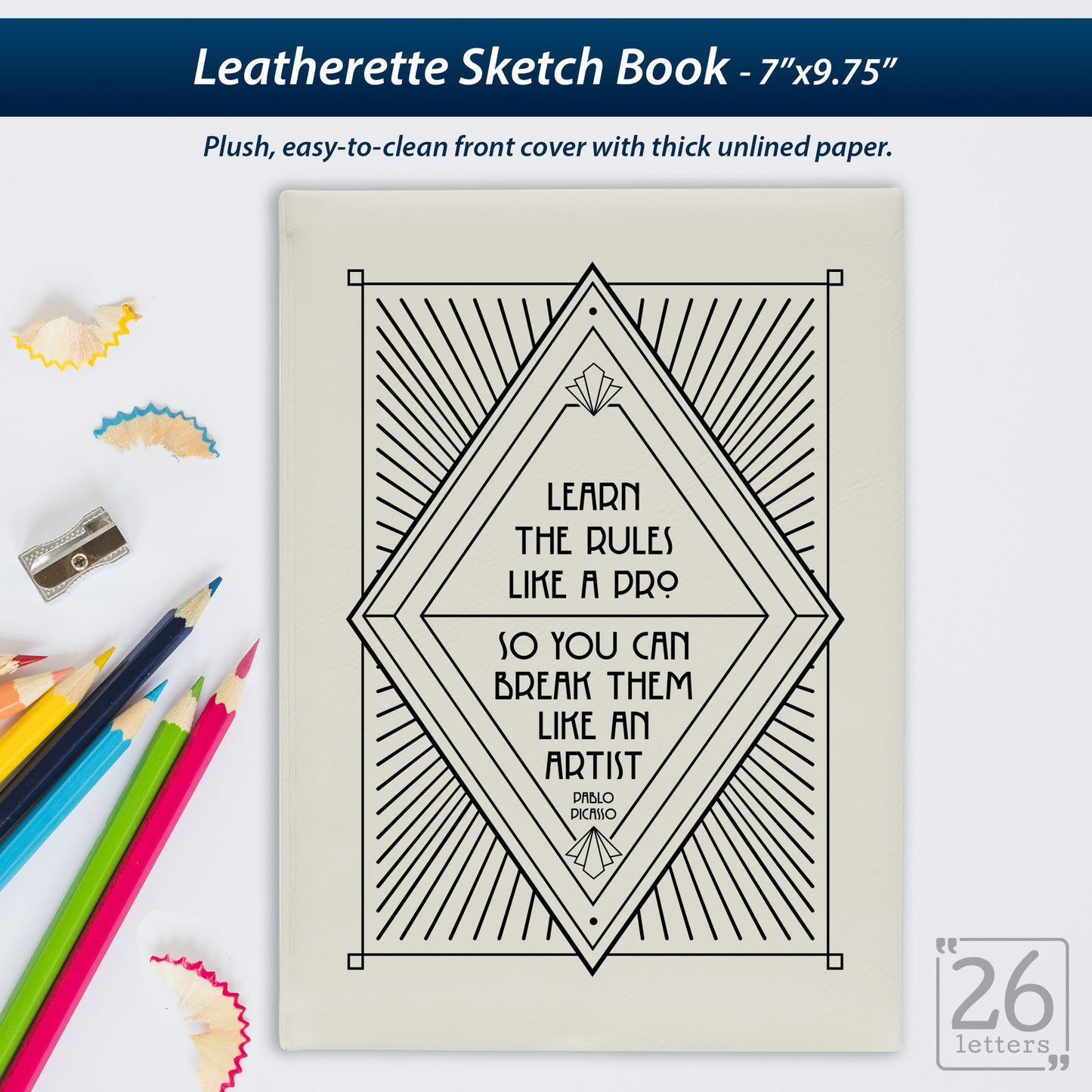 Break The Rules - Laser Engraved Leatherette Sketch Book