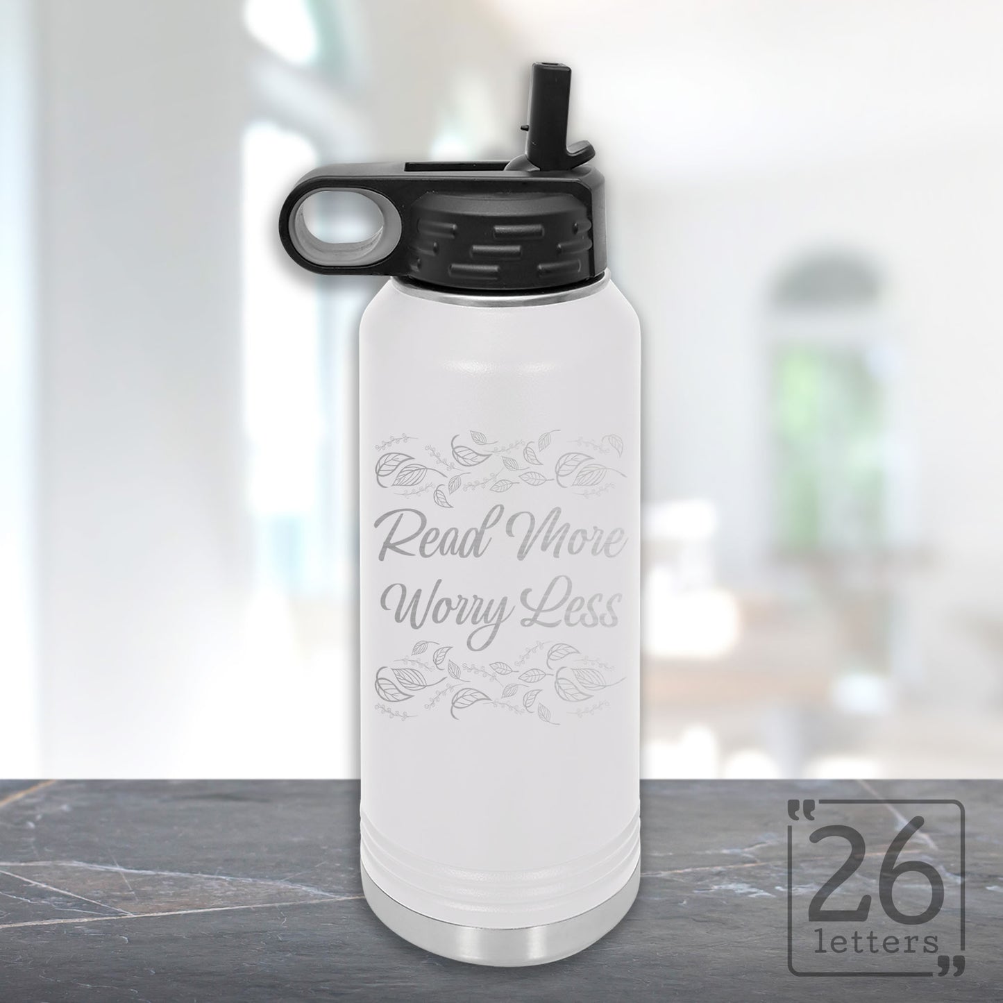 Read More Worry Less - 32 oz Water Bottle