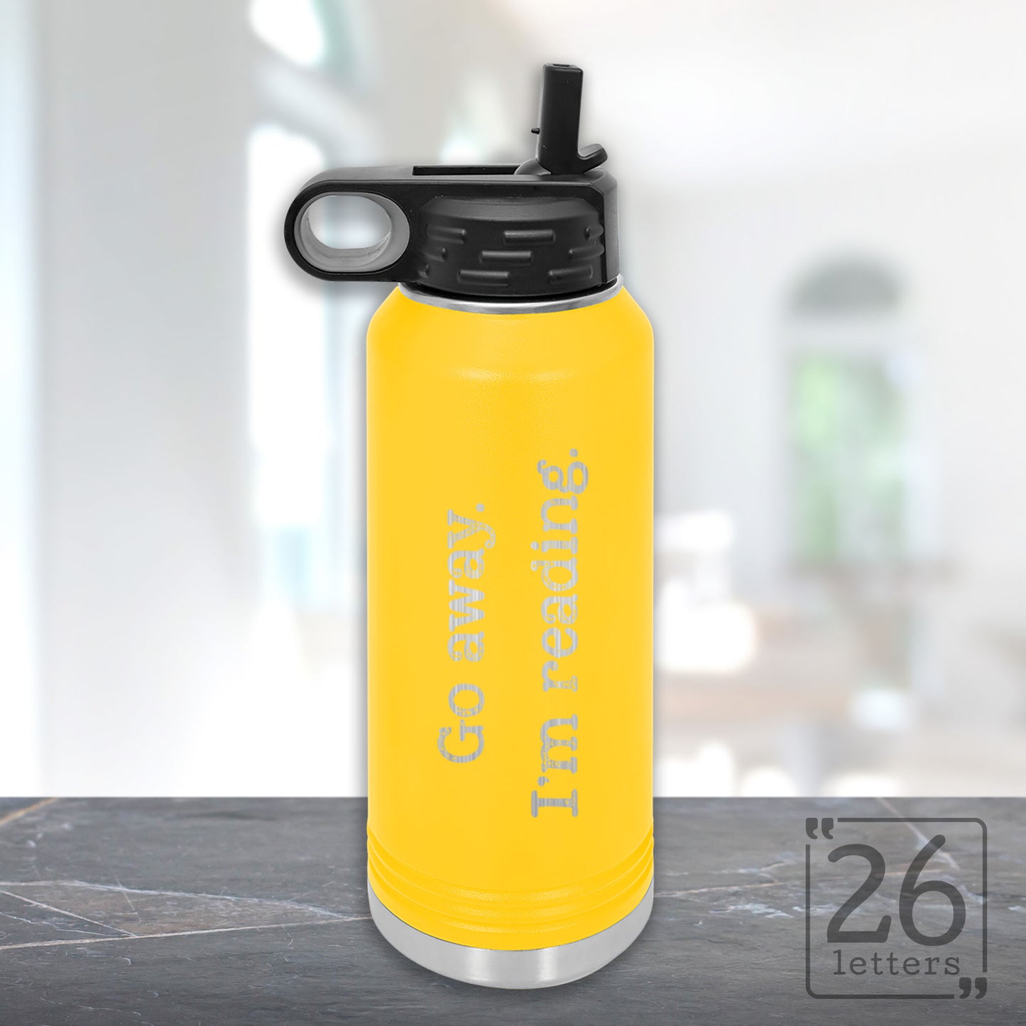 Go Away I'm Reading - 32 oz Water Bottle