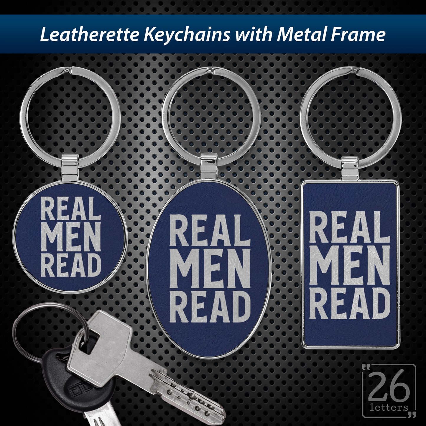 Real Men Read - leatherette keychains