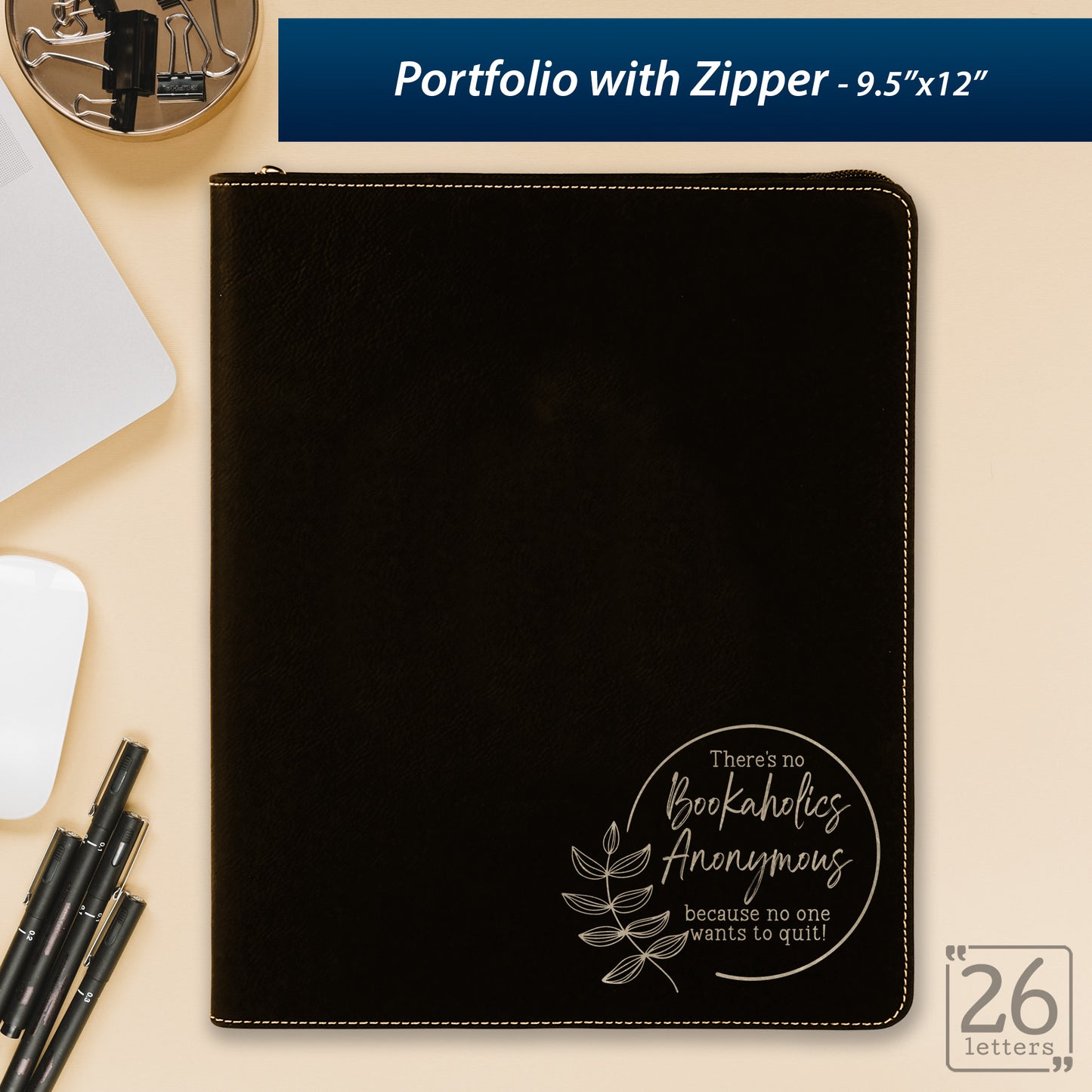 Bookaholics Anonymous - Zippered Portfolio
