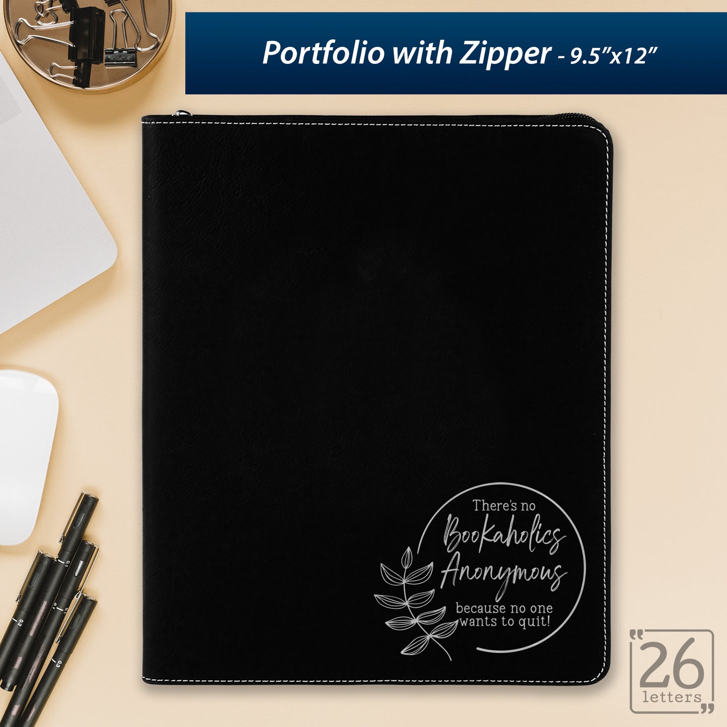 Bookaholics Anonymous - Zippered Portfolio
