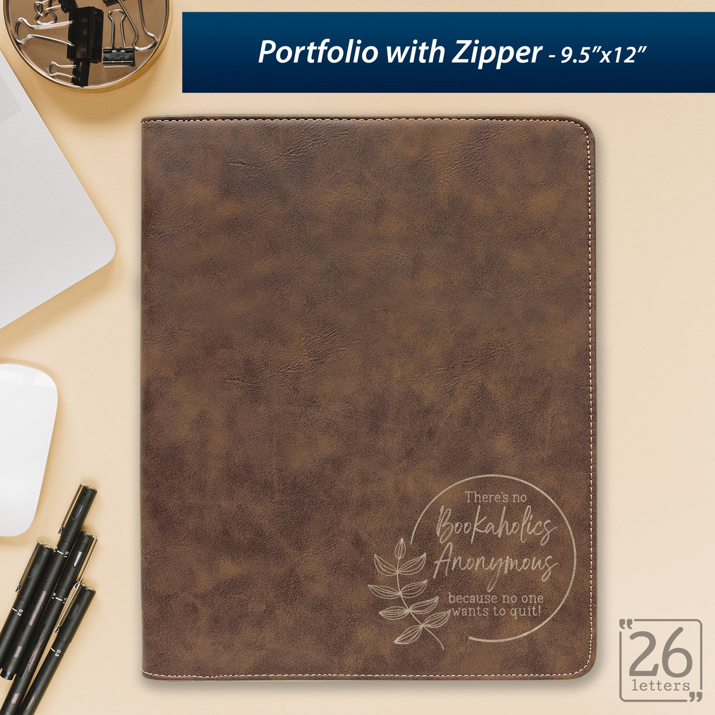 Bookaholics Anonymous - Zippered Portfolio